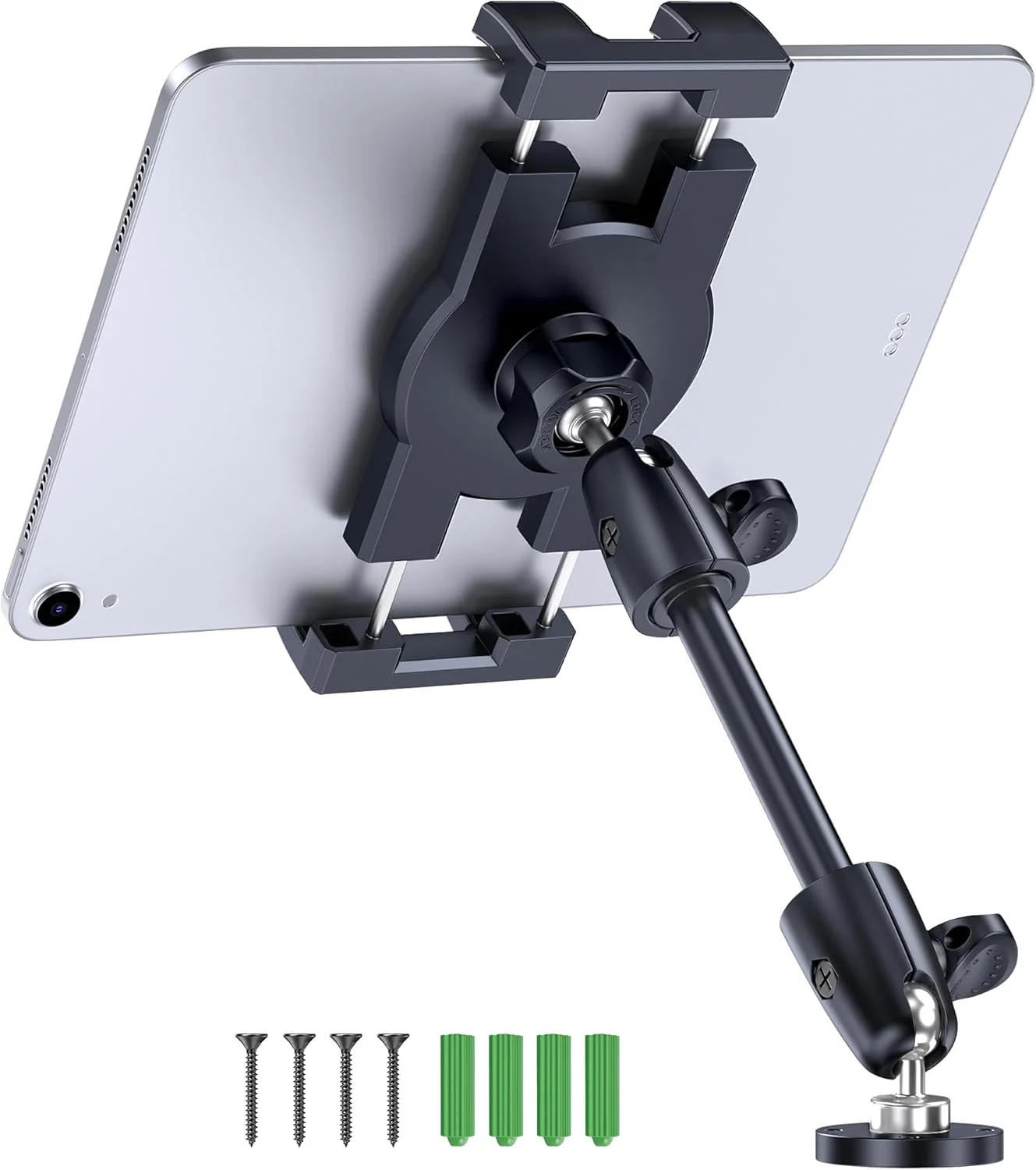 پایه تبلت آلومینیومی CreaDream برای کامیون، نگهدارنده تبلت برای خودرو، قابل تنظیم زاویه با پایه دریل، نگهدارنده آیپد برای داشبورد خودرو، دیوار، قایق، وسیله نقلیه، سازگار با تبلت ها، آیپدها و تلفن های 4.7 تا 13 اینچی