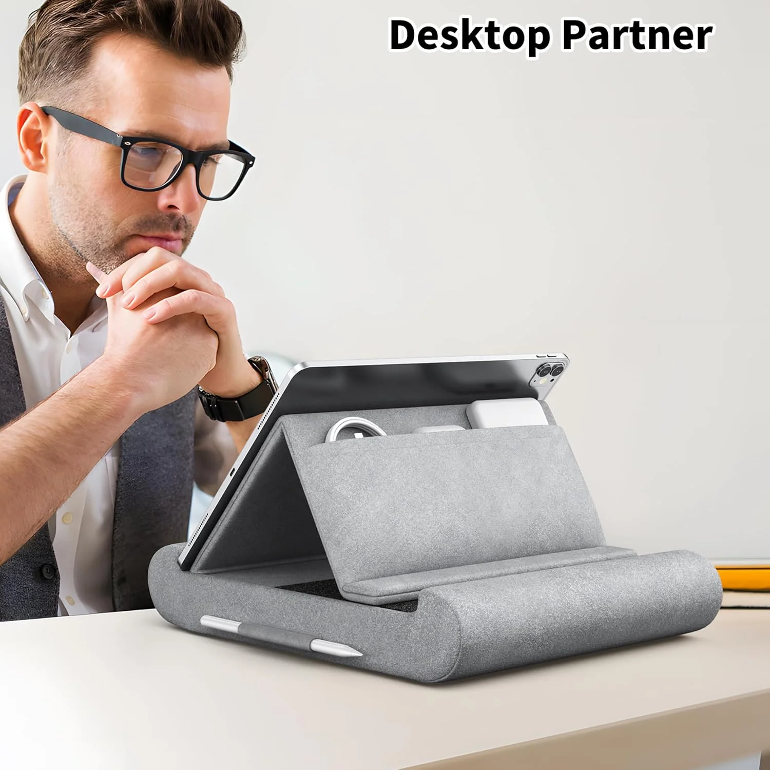 پایه نگهدارنده تبلت CreaDream، نگهدارنده تبلت تاشو برای لپ، تخت و میز، پد بالشتی نرم با جیب و محل قرارگیری قلم، برای تبلت های 4-13 اینچی، مانند آیپد پرو 11، 13، ایر، مینی، کیندل، گلکسی تب، خاکستری پایه نگهدارنده تبلت CreaDream، نگهدارنده تبلت تاشو برای لپ، تخت و میز، پد بالشتی نرم با جیب و محل قرارگیری قلم، برای تبلت های 4-13 اینچی، مانند آیپد پرو 11، 13، ایر، مینی، کیندل، گلکسی تب، خاکستری