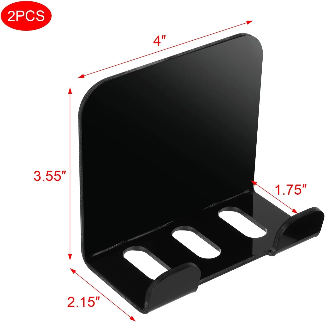 نگهدارنده دیواری گوشی موبایل Cosmos، بسته 2 عددی، استند شارژ گوشی هوشمند، براکت نگهدارنده و سازمان دهنده کنار تخت، سازگار با اکثر گوشی ها و تبلت های کوچک برای اتاق خواب، اتاق نشیمن، خانه و اداره، مشکی