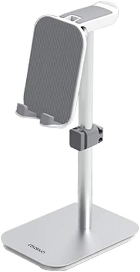 پایه نگهدارنده هدفون آلیاژ آلومینیوم سازگار با کتابخوان الکترونیکی تا 11 اینچ، پایه رومیزی (نقره ای)