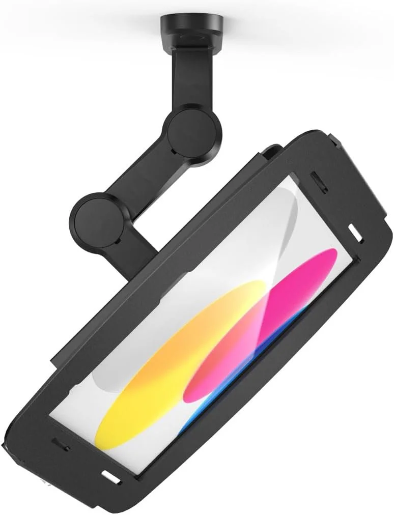 محفظه فضایی آیپد نسل دهم-یازدهم (A16) Compulocks با پایه دیواری چرخشی مشکی، نگهدارنده دیواری آیپد، نمایشگر چند منظوره، ایده آل برای استفاده در دفتر، خرده فروشی و تجاری