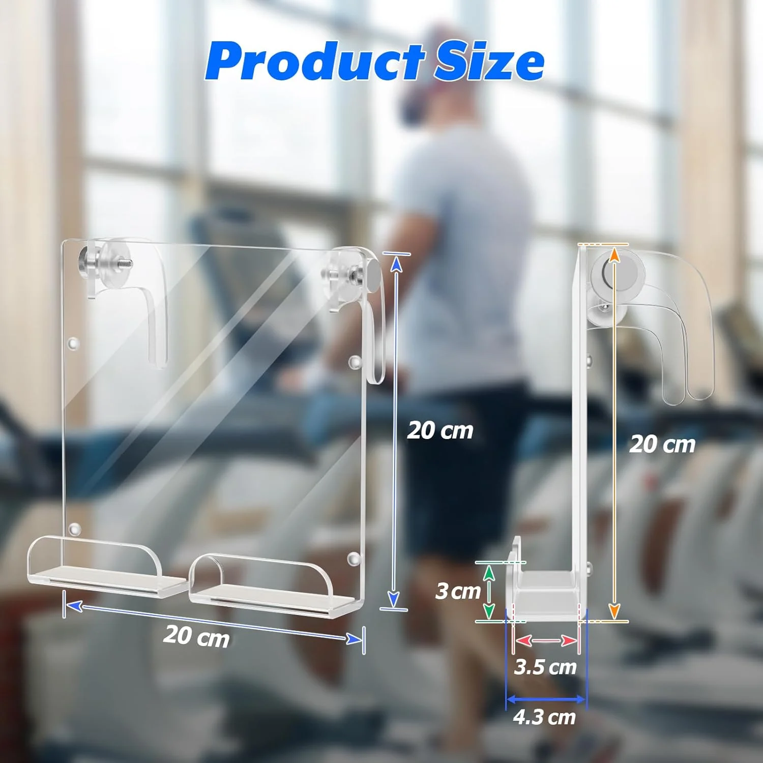 پایه تبلت و تلفن همراه Cosmos مناسب برای دوچرخه ورزشی و تردمیل، قفسه اکرلیک برای آیپد، دوچرخه باشگاه و نگهدارنده کتاب A5، گیره های قابل تنظیم با پدهای ضد لغزش