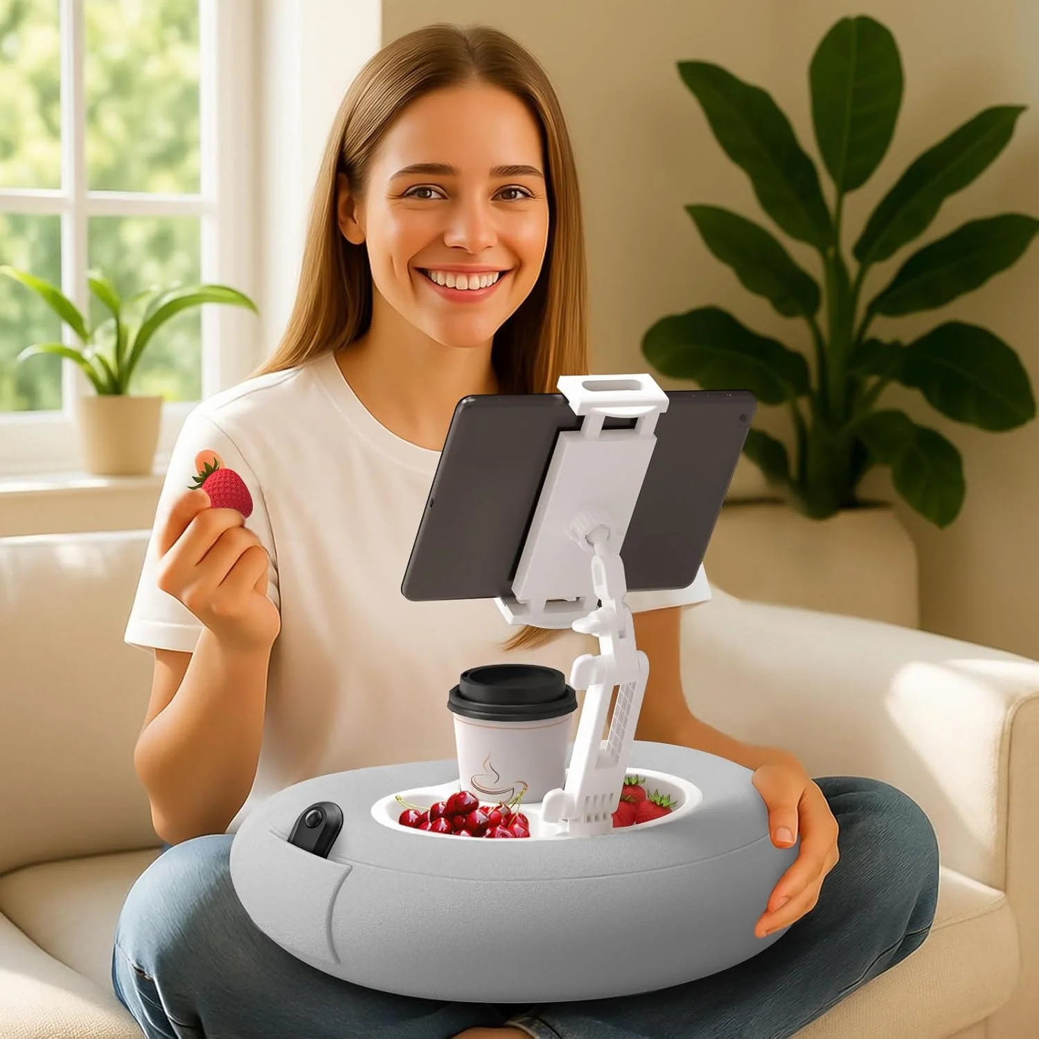 پایه نگهدارنده تبلت و موبایل مناسب برای انواع گوشی و تبلت 4.7 تا 10 اینچی، مناسب برای تخت و مبل، ابزاری جادویی برای افراد تنبل و کاهش فشار گردن