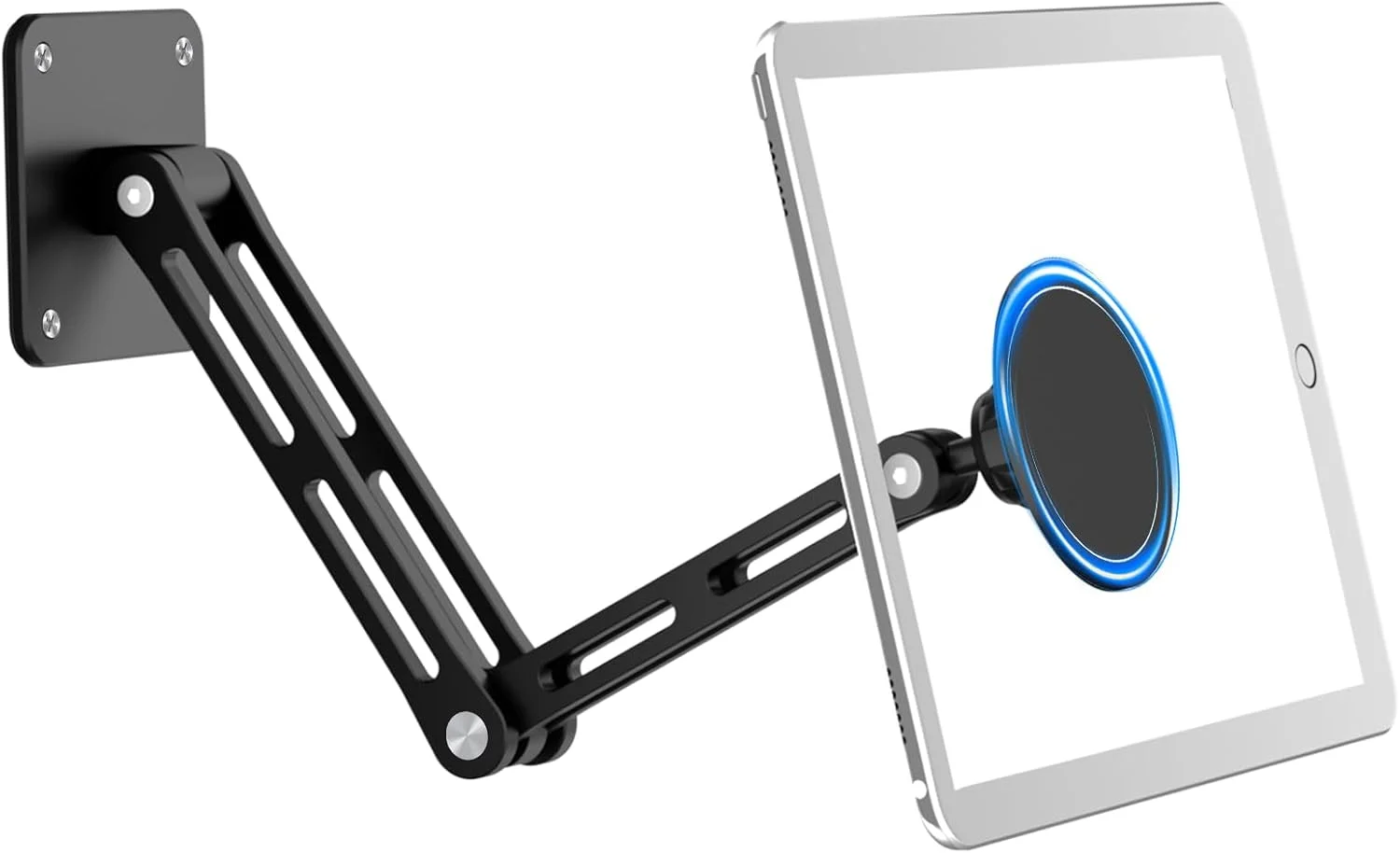 پایه دیواری مغناطیسی آیپد CloudValley، نگهدارنده دیواری تبلت آلومینیومی قابل افزایش طول، [قابل تنظیم چند زاویه ای 360 درجه و تاشو] برای آیپد پرو/ایر/مینی 4.7-13 اینچی، گلکسی تب، تلفن ها و تبلت ها