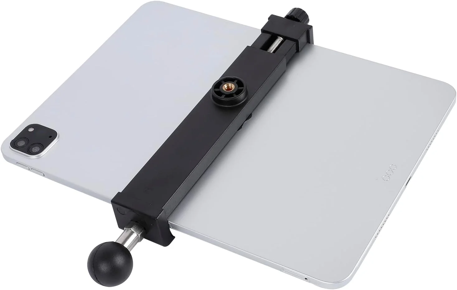 نگهدارنده تبلت با سر توپی روکش TPU 1 اینچی برای آیپد پرو 12.9 ایر مینی/سامسونگ گلکسی تب، طراحی سبک وزن، چرخش 360 درجه، سازگار با بازوی دوتایی سوکت سایز B رم Mounts