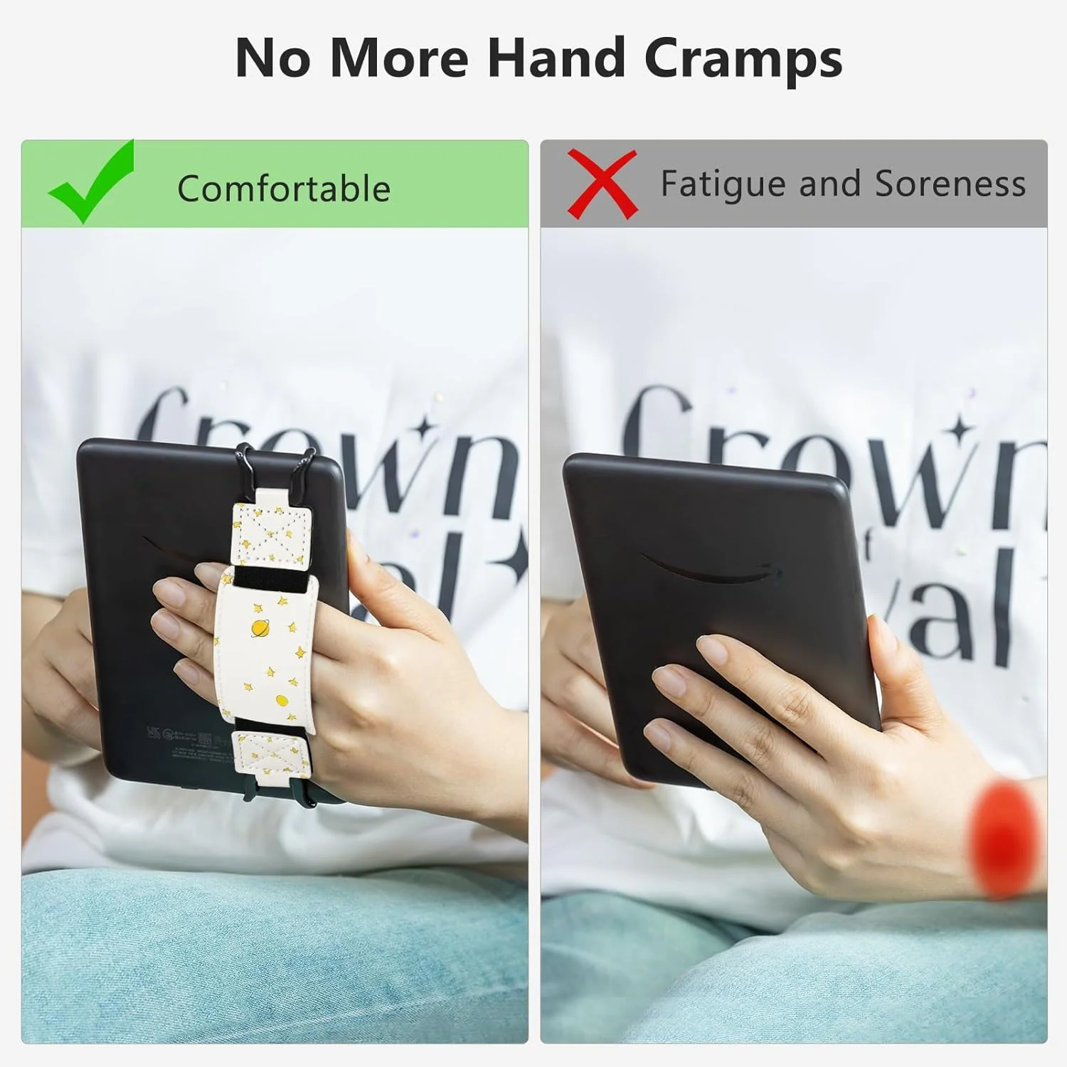 بند دستی ایمن CoBak برای کیندل و تبلت ها - نگهدارنده انگشتی سبک و چند منظوره برای کیندل 6-7.5 اینچی، کوبو، لنوو، تبلت کتابخوان الکترونیکی سونی - الاستیسیته بالا، سیاره شازده کوچولو