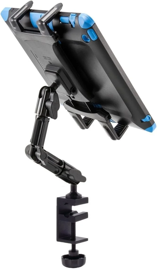 پایه نگهدارنده تبلت ChargerCity با قابلیت تنظیم 4 طرفه، ساخته شده از آلیاژ آلومینیوم، مناسب برای میله/پایه میکروفون، استند پودیوم، گیره نگهدارنده تبلت برای آیپد پرو ایر مینی گلکسی تب سرفیس بوک پرو پیکسل