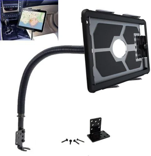 پایه نگهدارنده تبلت 22 اینچی آلومینیومی گردن غازی انعطاف پذیر مناسب برای نصب روی پیچ صندلی خودرو، کامیون، ناوگان حمل و نقل، سازگار با Apple iPad Air Pro Mini Microsoft Surface Pro/Book Lenovo Verizon 7 8 10 12