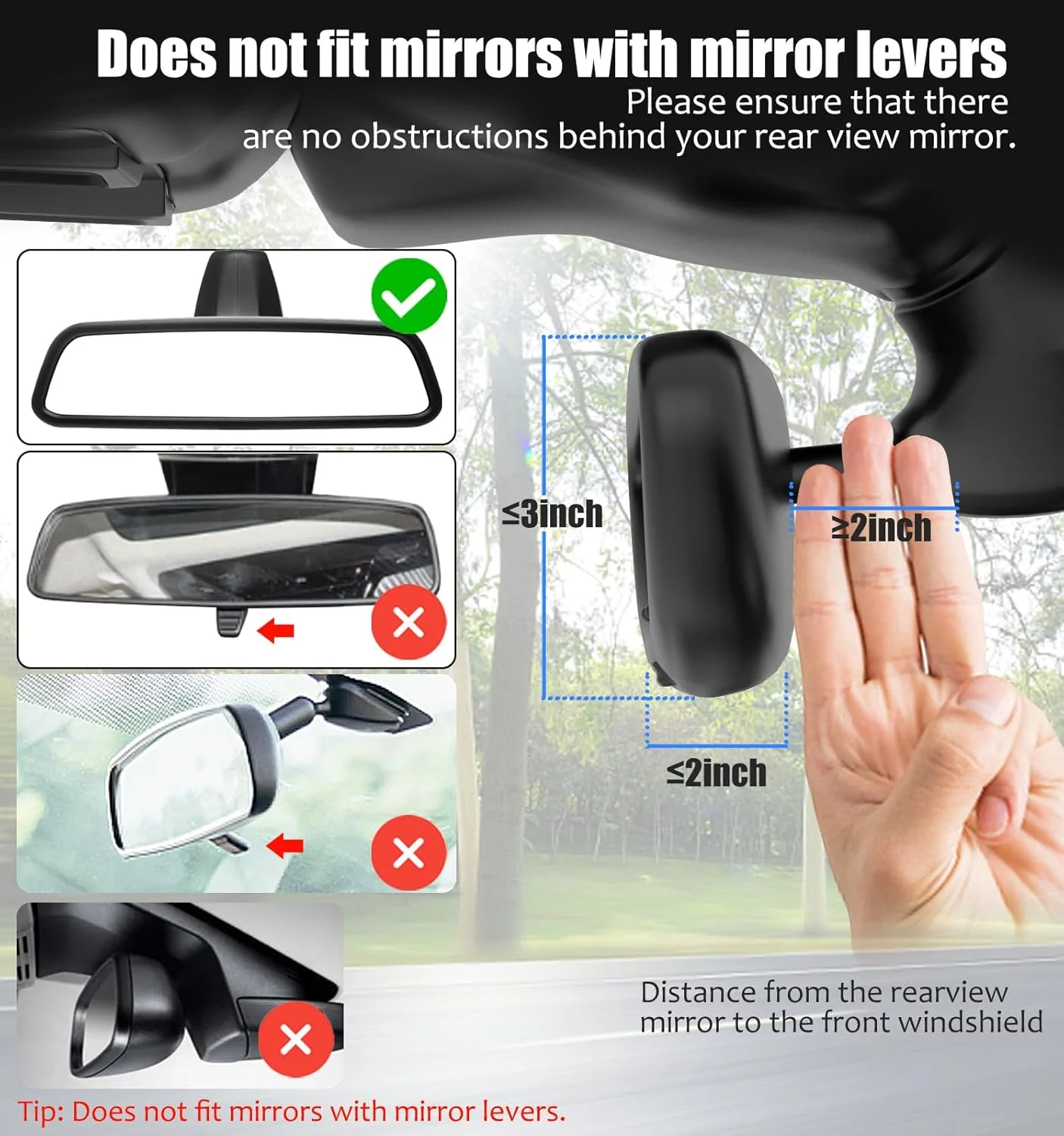 پایه نگهدارنده تبلت و گوشی Charchendo برای آینه عقب خودرو، مناسب برای دستگاه‌های 4 تا 13 اینچی، چرخش 360 درجه، ضد لرزش، سازگار با آیپد پرو 12.9/ایر/مینی، گلکسی زد، گارمین