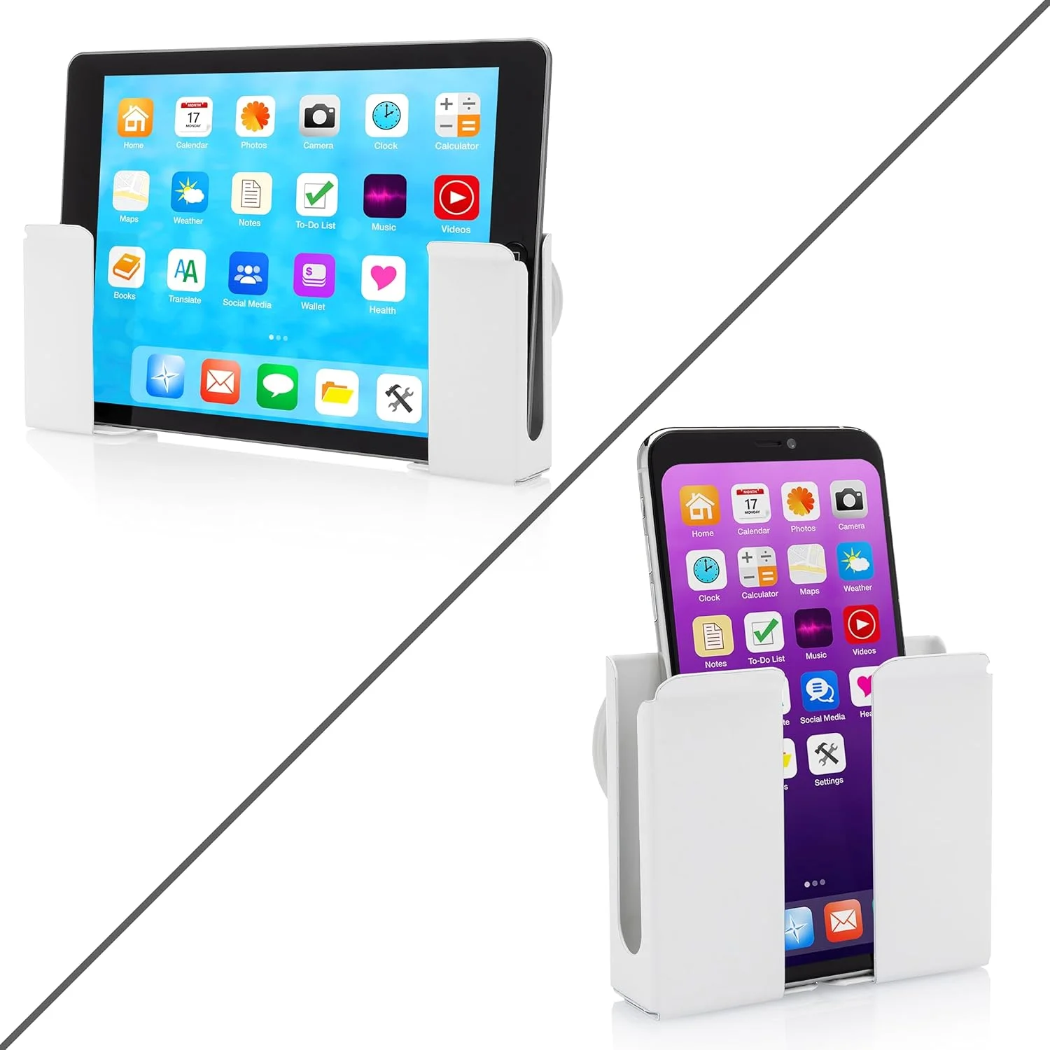 نگهدارنده دیواری مغناطیسی یونیورسال کارستنس برای تبلت ها، لپ تاپ ها و تلفن های هوشمند – پایه مغناطیسی قابل جابجایی (سفید)