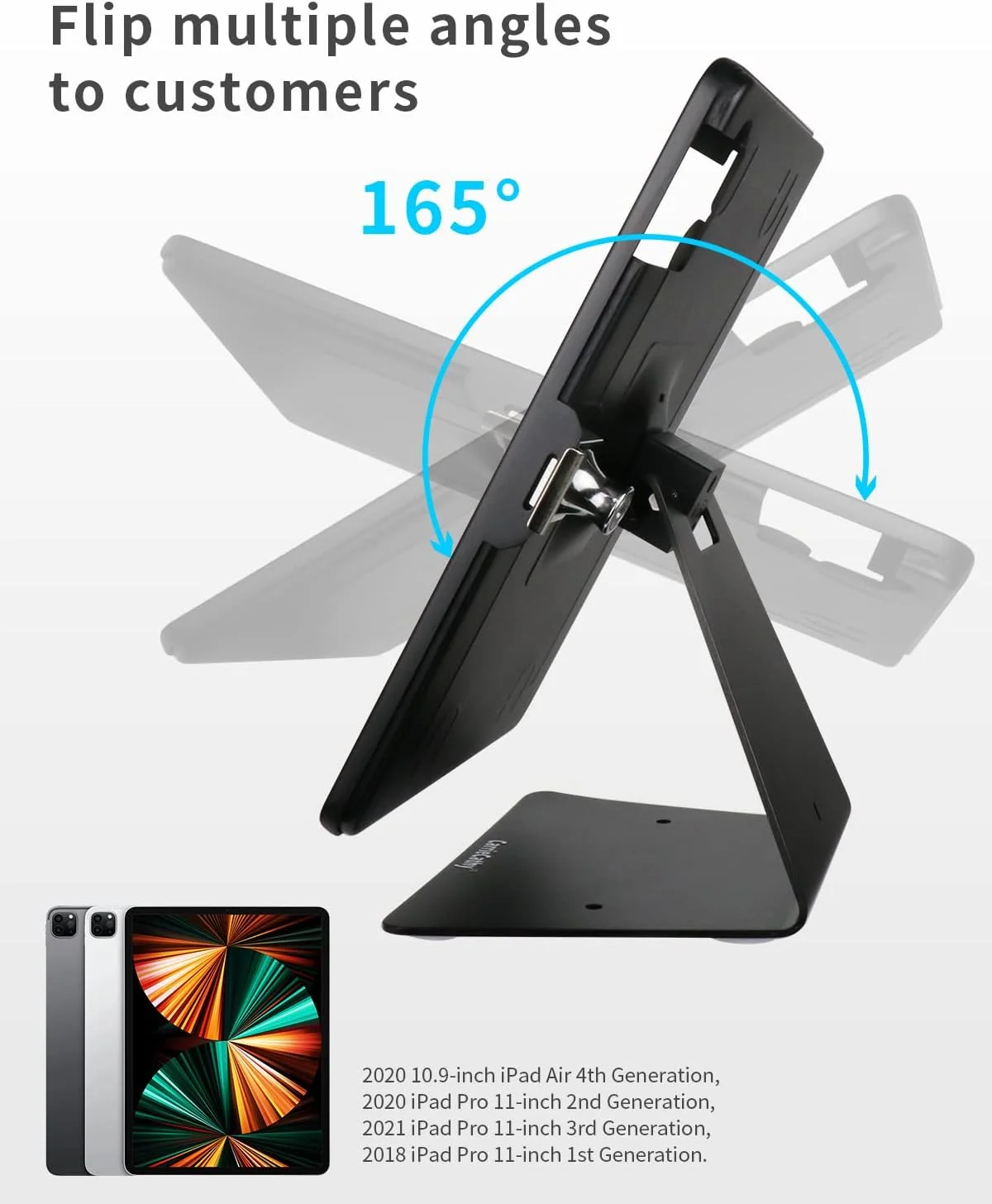 پایه رومیزی ضد سرقت کیوسک امنیتی POS برای آیپد پرو ۱۱ اینچ، ۱۰.۹ اینچ، آیپد ایر ۵، ۴، چرخش پایه رومیزی ضد سرقت کیوسک امنیتی POS برای آیپد پرو ۱۱ اینچ، ۱۰.۹ اینچ، آیپد ایر ۵، ۴، چرخش