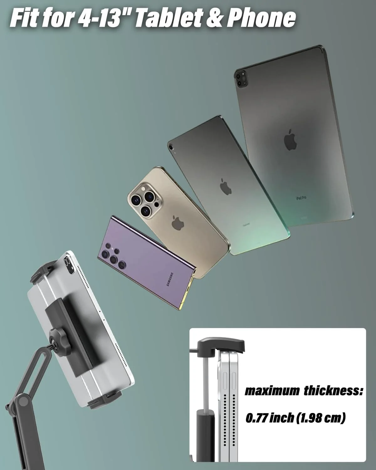 پایه نگهدارنده تبلت Charchendo با پارچه نرم و مخمل و بازوی تلسکوپی قابل تنظیم 360 درجه، پایه آیپد قابل تنظیم برای تخت، مبل، دارای کاسه جداشدنی، مناسب برای کیندل، آیپد، تلفن/تبلت، گوگل، سامسونگ 4 تا 12.9 اینچی پایه نگهدارنده تبلت Charchendo با پارچه نرم و مخمل و بازوی تلسکوپی قابل تنظیم 360 درجه، پایه آیپد قابل تنظیم برای تخت، مبل، دارای کاسه جداشدنی، مناسب برای کیندل، آیپد، تلفن/تبلت، گوگل، سامسونگ 4 تا 12.9 اینچی