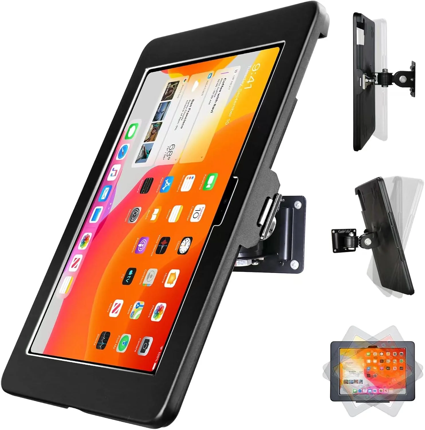 پایه دیواری ضد سرقت کیوسک امنیتی POS برای آیپد 10.9 اینچی نسل دهم 2022، چرخش و تاشو