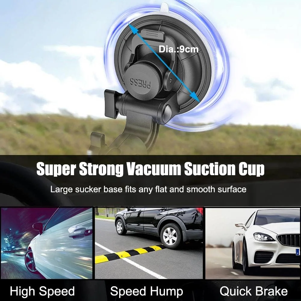 پایه نگهدارنده تبلت شیشه جلوی خودرو برای دستگاه های 4 تا 13 اینچی آیپد، پایه تبلت مکنده قوی شیشه خودرو با چرخش 360 درجه برای آیپد پرو 12.9 10.5 9.7، آیپد ایر مینی، سامسونگ تب، کیندل فایر