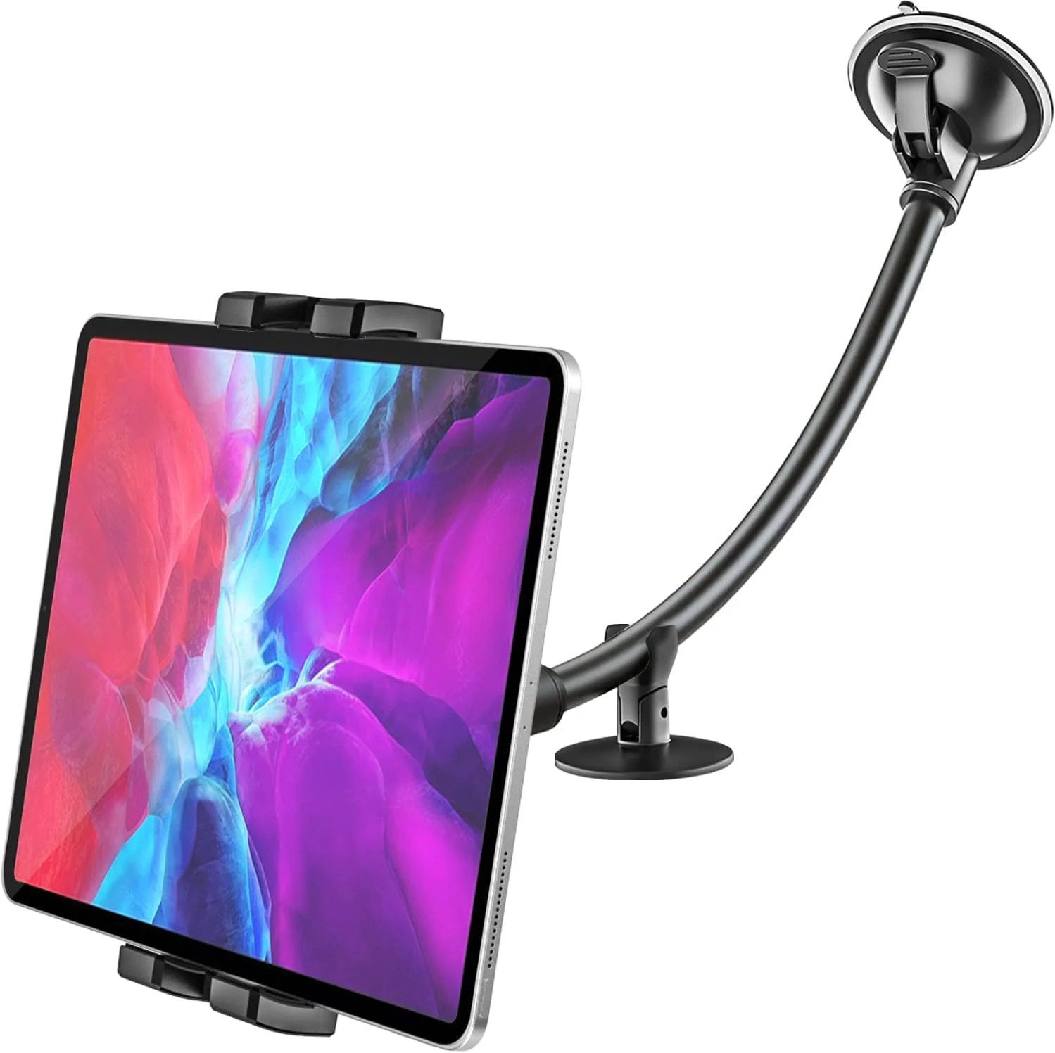 پایه تبلت خودرو Woleyi، نگهدارنده تبلت داشبورد/شیشه خودرو با بازوی بلند و مکنده، سازگار با آیپد پرو/ایر/مینی، گلکسی تب/زد فولد، آیفون و تلفن های همراه و تبلت های 4-13 اینچی