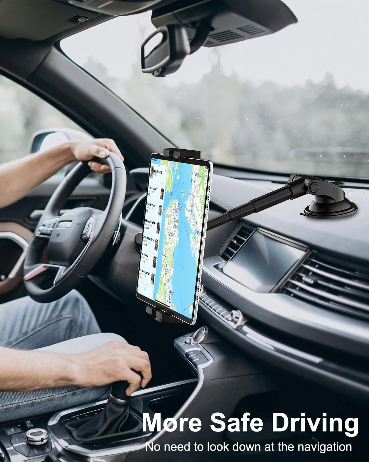 پایه تبلت داشبورد خودرو وولیی، نگهدارنده تبلت خودرو با مکنده لوله تلسکوپی، سازگار با آیپد پرو/ایر/مینی، گلکسی تب/زد فولد، فایر اچ دی، سرفیس، آیفون، و سایر تلفن های همراه و تبلت های 4.7-11 اینچی