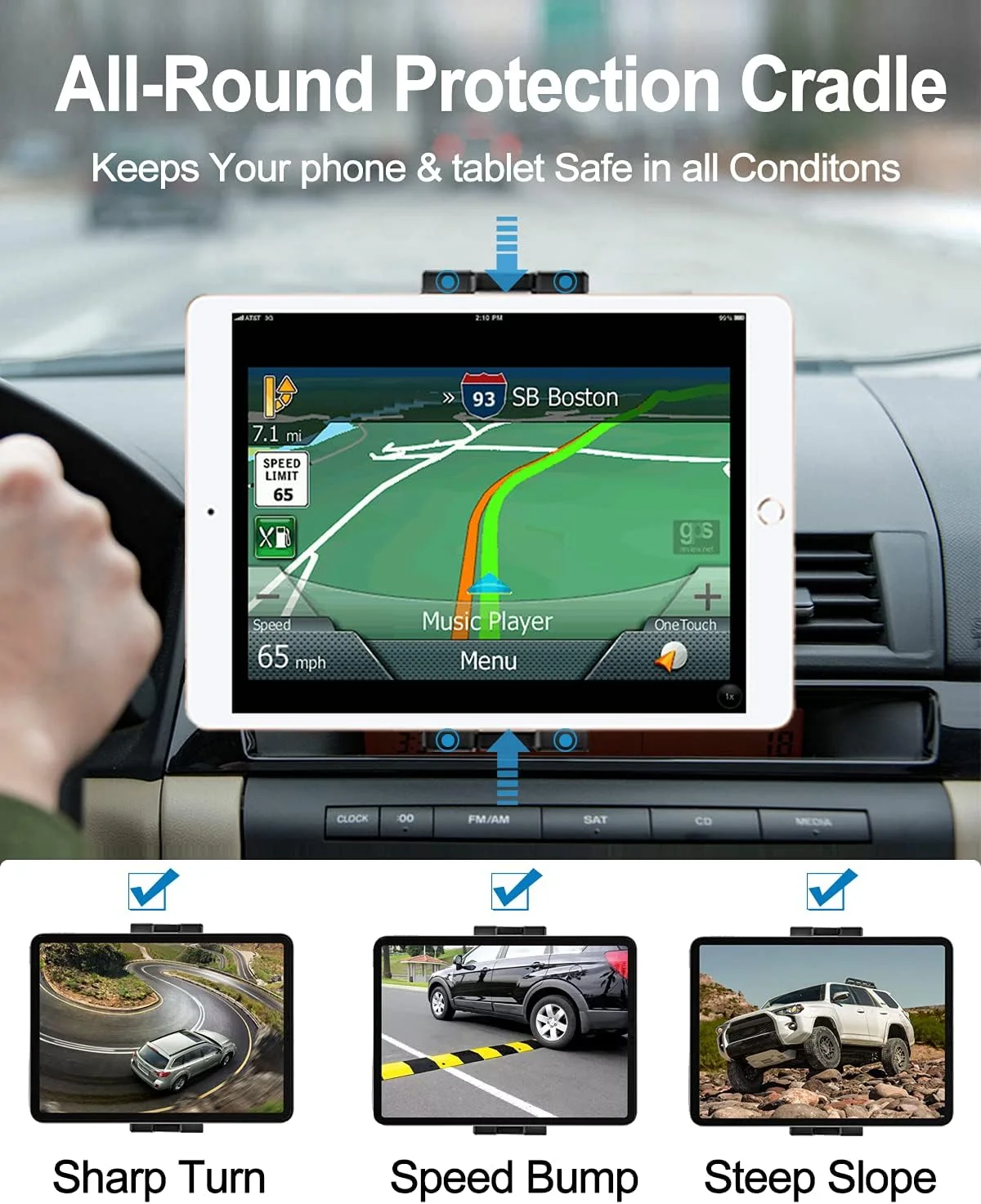 پایه تبلت دریچه کولر خودرو وولیی، نگهدارنده تبلت دریچه AC برای خودرو، گیره دریچه تبلت جهانی، سازگار با آیپد پرو ایر مینی، آیفون، گلکسی تب، زد فولد، سوییچ و دستگاه های 4.7-11 اینچی