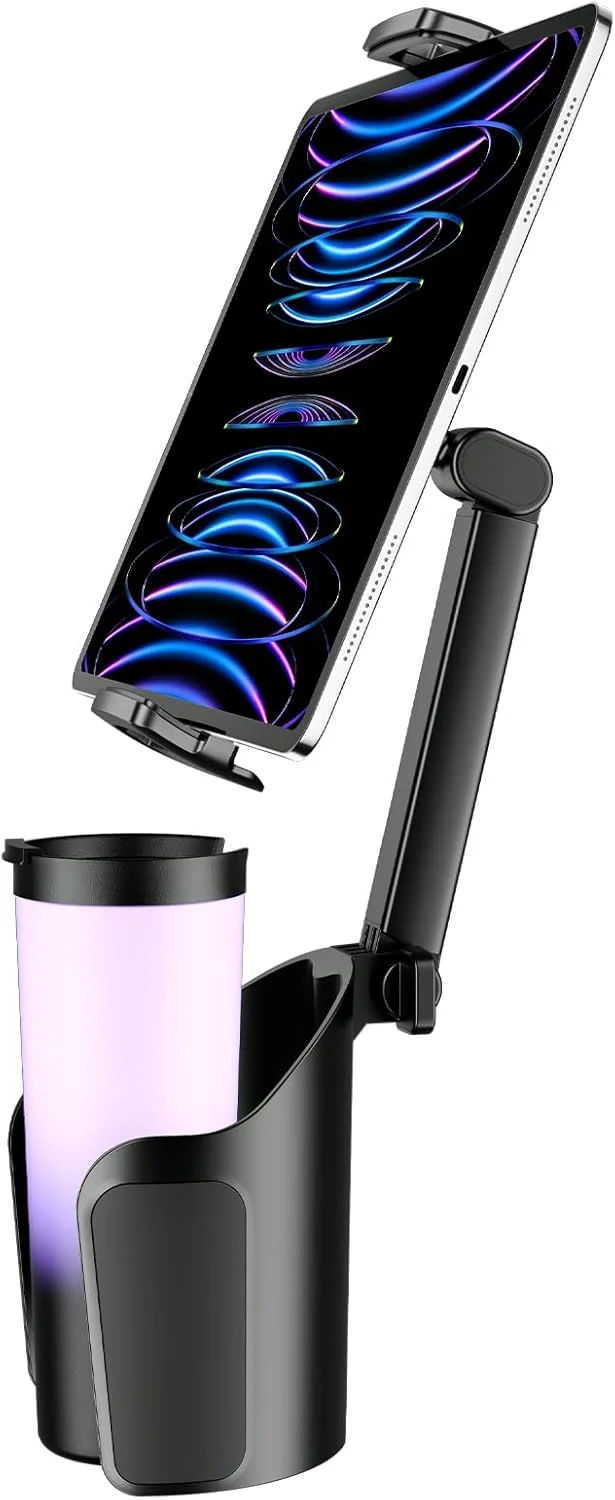 پایه تبلت لیوانی خودرو ترایون مناسب آیپد: پایه نگهدارنده تبلت لیوانی با بازوی قابل تنظیم سازگار با آیپد پرو ایر مینی | گلکسی تب | کیندل فایر HD یا سایر دستگاه های 4.7-12.9 اینچی