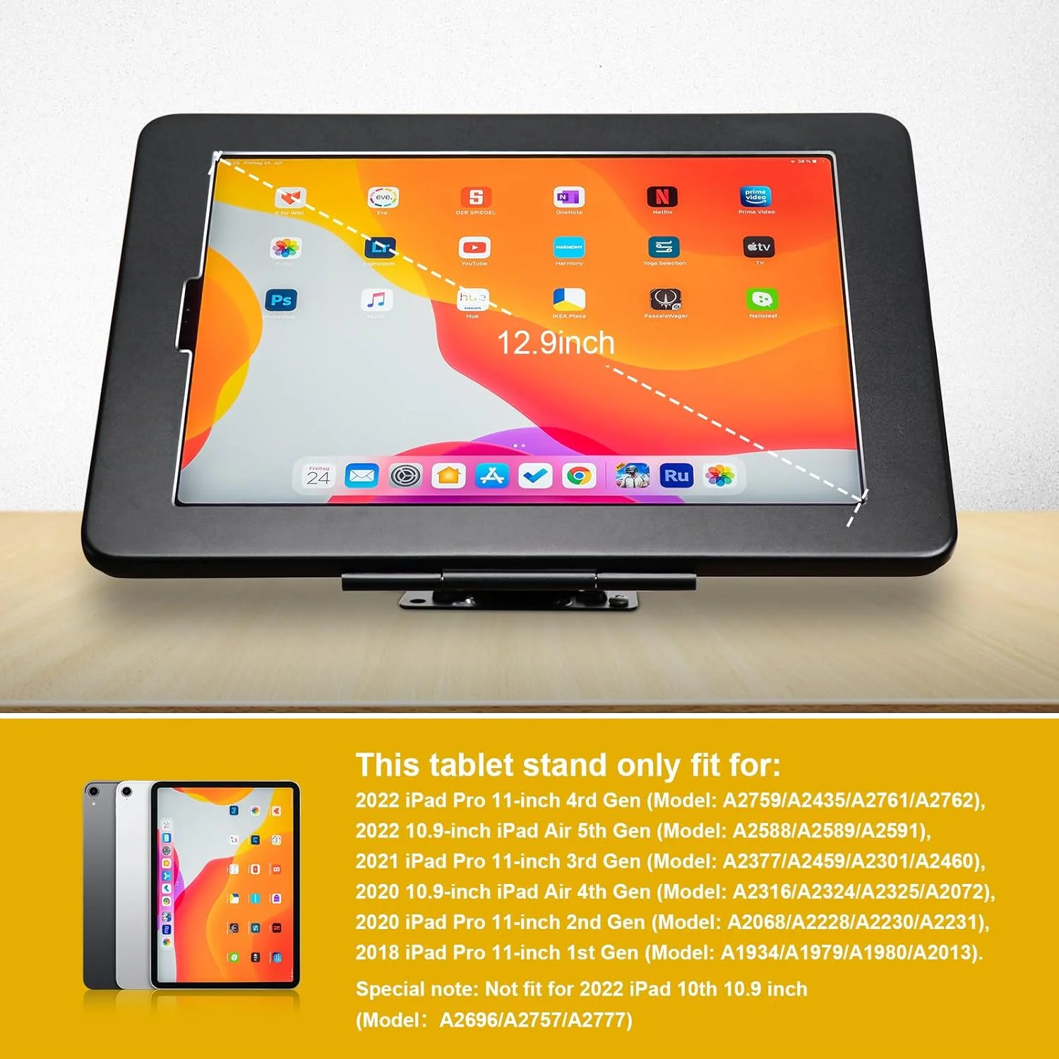 پایه دیواری ضد سرقت کیوسک امنیتی برای آیپد پرو 11 اینچ (مدل های 2020، 2021، 2022)، آیپد ایر 5 (2022) و آیپد ایر 4 (2020)، قابلیت چرخش پایه دیواری ضد سرقت کیوسک امنیتی برای آیپد پرو 11 اینچ (مدل های 2020، 2021، 2022)، آیپد ایر 5 (2022) و آیپد ایر 4 (2020)، قابلیت چرخش