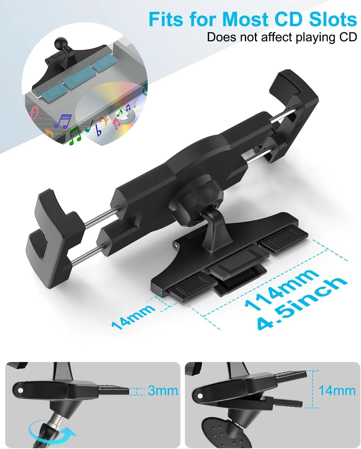 پایه تبلت و گوشی خودرو وولیی، قابل چرخش 360 درجه، مناسب برای آیپد پرو 9.7، 11، 12.9 ایر مینی 5 4 3 2، تبلت های سامسونگ گلکسی، سوییچ، آیفون، و تلفن های همراه و تبلت های 4 تا 13 اینچی