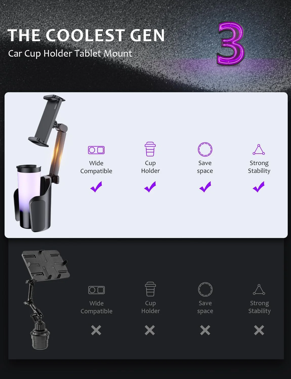 پایه تبلت لیوانی خودرو ترایون مناسب آیپد: پایه نگهدارنده تبلت لیوانی با بازوی قابل تنظیم سازگار با آیپد پرو ایر مینی | گلکسی تب | کیندل فایر HD یا سایر دستگاه های 4.7-12.9 اینچی پایه تبلت لیوانی خودرو ترایون مناسب آیپد: پایه نگهدارنده تبلت لیوانی با بازوی قابل تنظیم سازگار با آیپد پرو ایر مینی | گلکسی تب | کیندل فایر HD یا سایر دستگاه های 4.7-12.9 اینچی