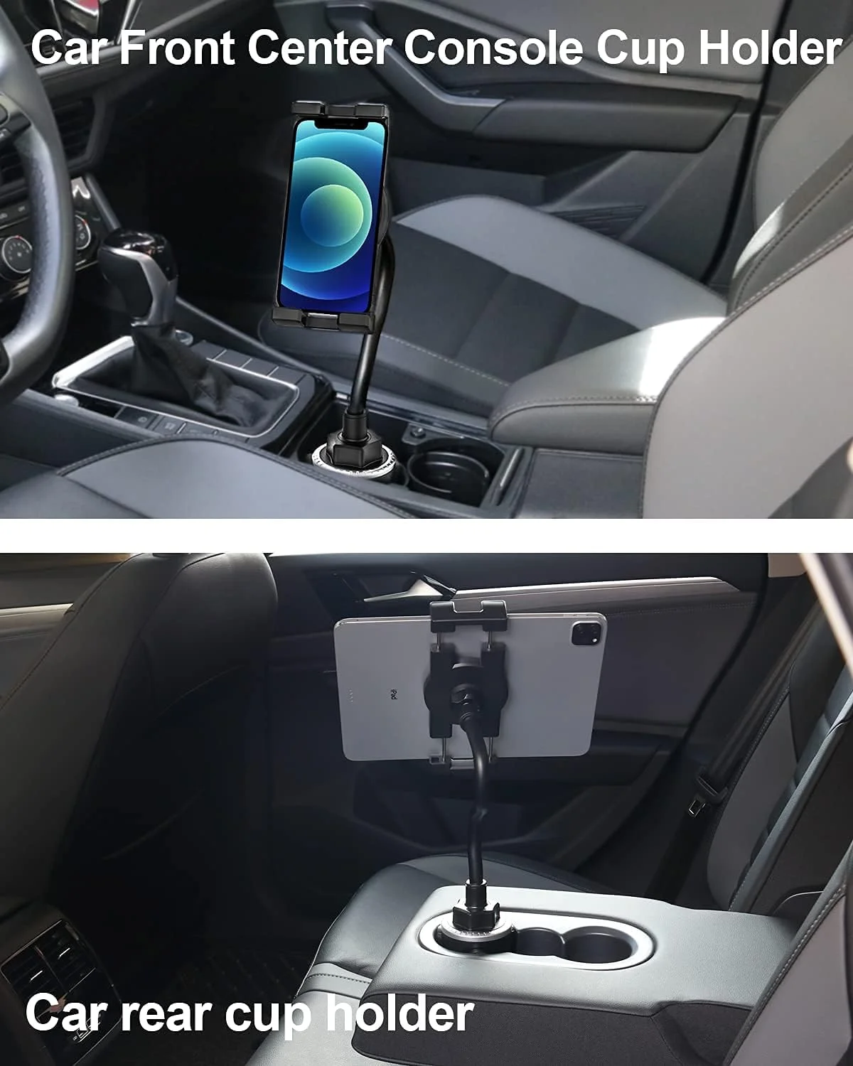 پایه نگهدارنده تبلت فنجانی خودرو وولیی، بازوی گردن غازی 10.5 اینچی قابل تنظیم، سازگار با آیپد پرو/ایر/مینی، گلکسی تب/زد فولد، فایر اچ دی، آیفون، تلفن های همراه و تبلت های 4.7-13 اینچی