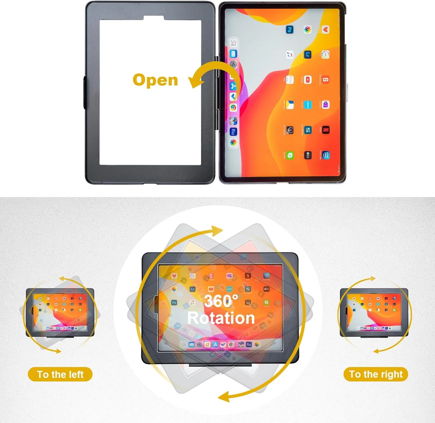 پایه دیواری ضد سرقت کیوسک امنیتی برای آیپد پرو 11 اینچ (مدل های 2020، 2021، 2022)، آیپد ایر 5 (2022) و آیپد ایر 4 (2020)، قابلیت چرخش پایه دیواری ضد سرقت کیوسک امنیتی برای آیپد پرو 11 اینچ (مدل های 2020، 2021، 2022)، آیپد ایر 5 (2022) و آیپد ایر 4 (2020)، قابلیت چرخش