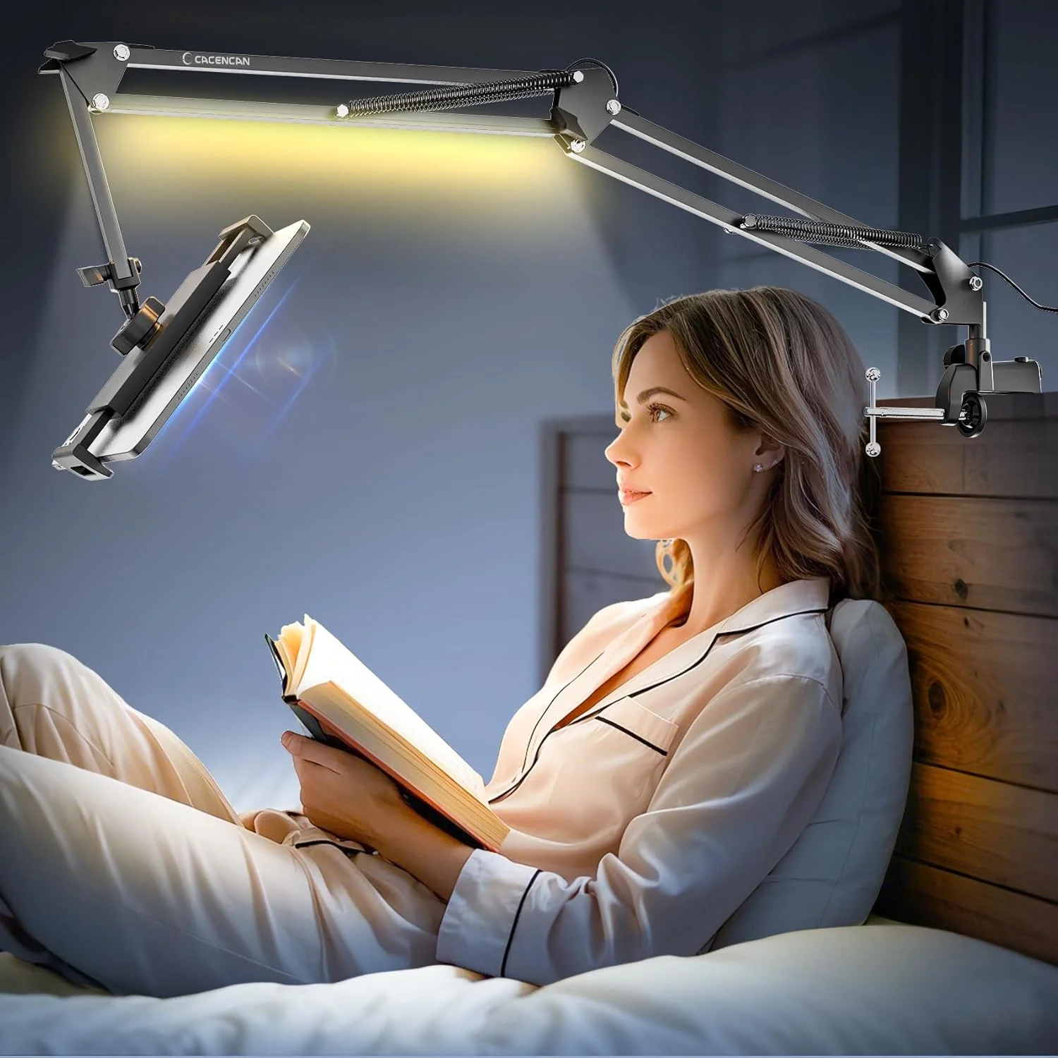 نگهدارنده تبلت (مشکی با نور، گیره برای تخته)