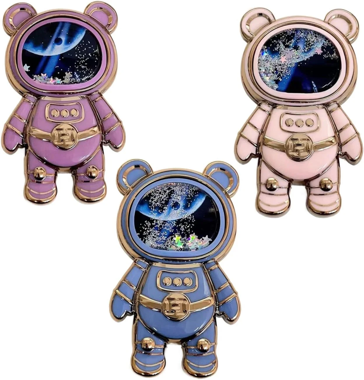 پایه نگهدارنده گوشی موبایل طرح فضانورد کارتونی تاشو رومیزی - 3 عدد