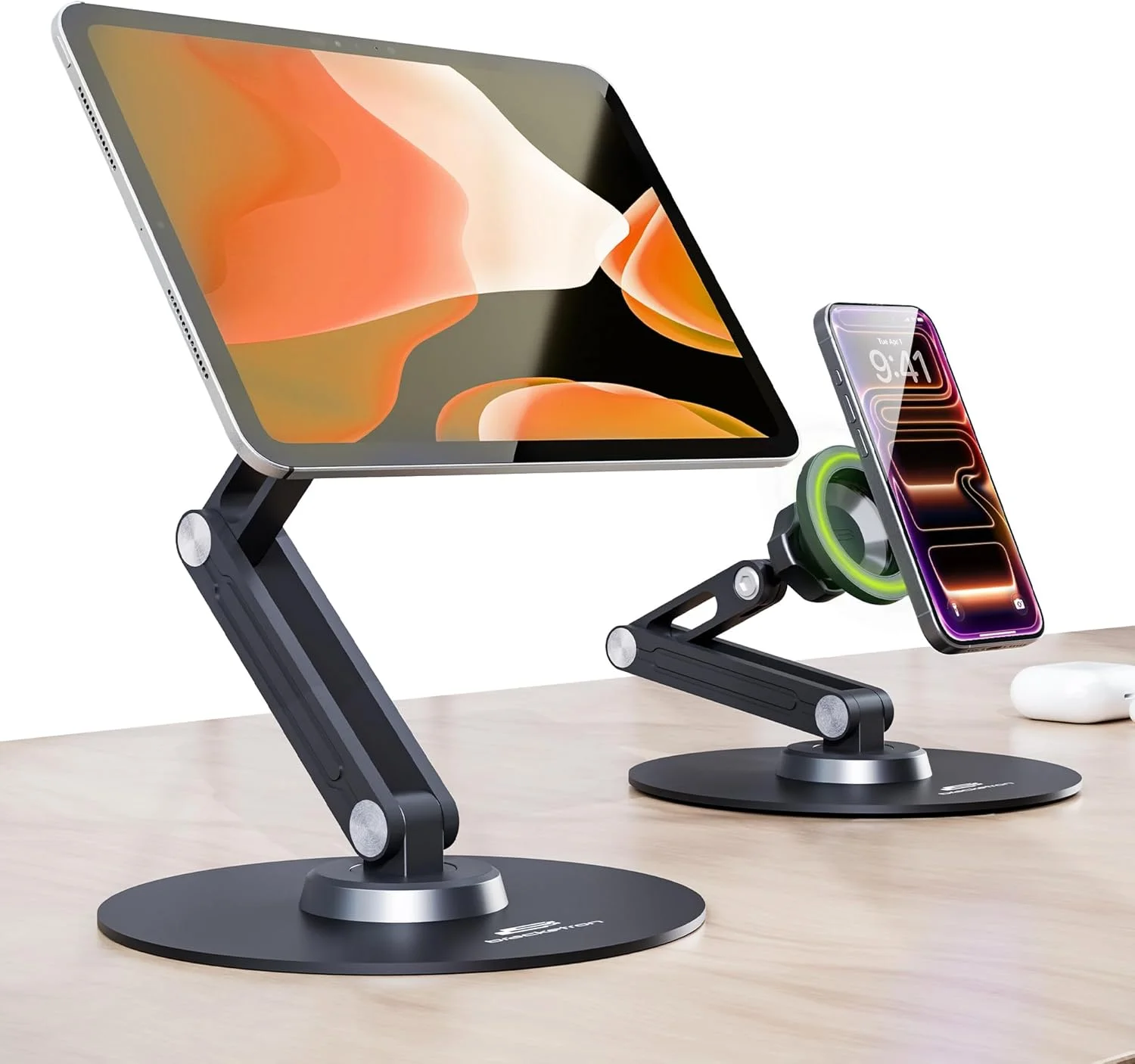 پایه نگهدارنده مغناطیسی آیپد Bracketron - پایه تبلت MagAlign PRO با سازگاری MagSafe، پایه چرخان 360 درجه و بازوی محوری قابل تنظیم، آهنرباهای فوق العاده قوی + طراحی مکش