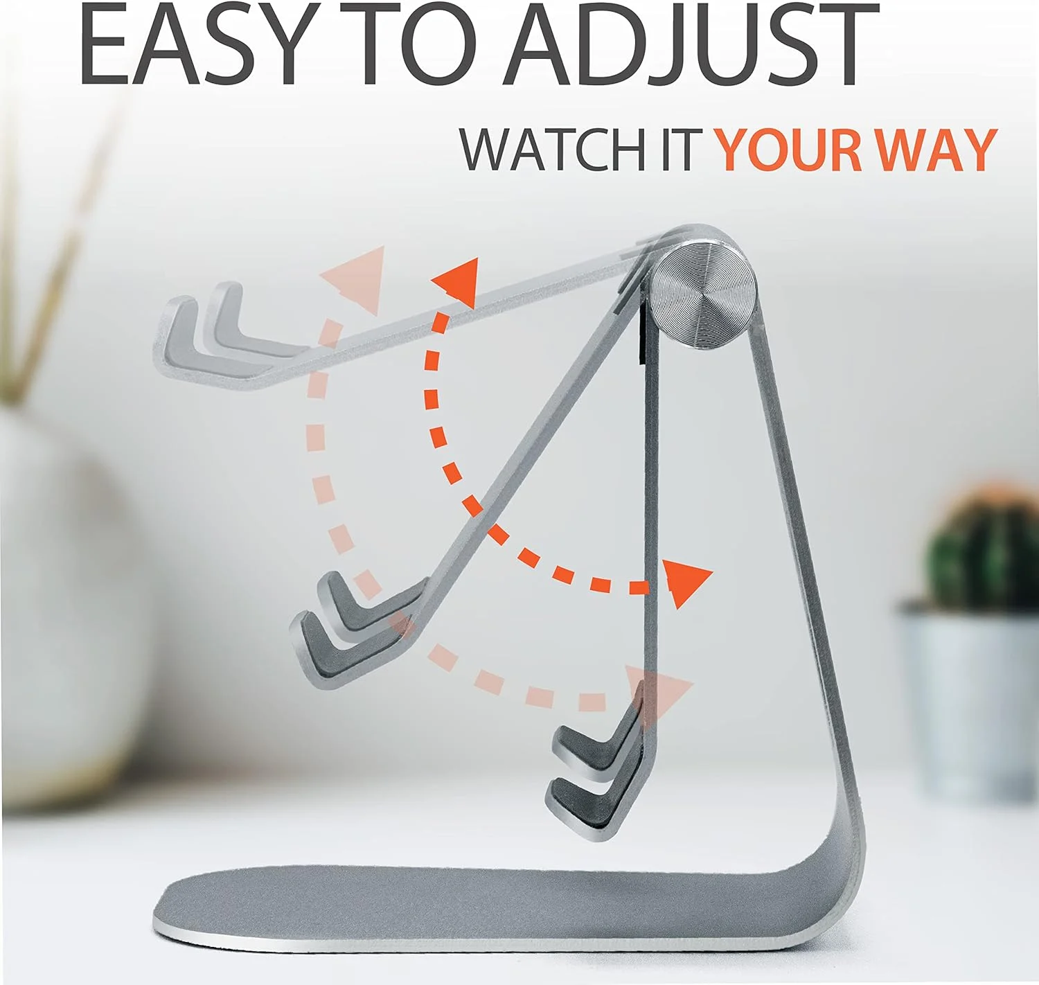 پایه نگهدارنده تبلت/آیپد/گوشی Brookstone با زاویه قابل تنظیم، هولدر بزرگ تلفن همراه، گیرههای سیلیکونی دستگاه شما را ایمن نگه میدارند، دسترسی آسان به سوراخ شارژ، پایه رومیزی مینیمالیستی پایه نگهدارنده تبلت/آیپد/گوشی Brookstone با زاویه قابل تنظیم، هولدر بزرگ تلفن همراه، گیرههای سیلیکونی دستگاه شما را ایمن نگه میدارند، دسترسی آسان به سوراخ شارژ، پایه رومیزی مینیمالیستی