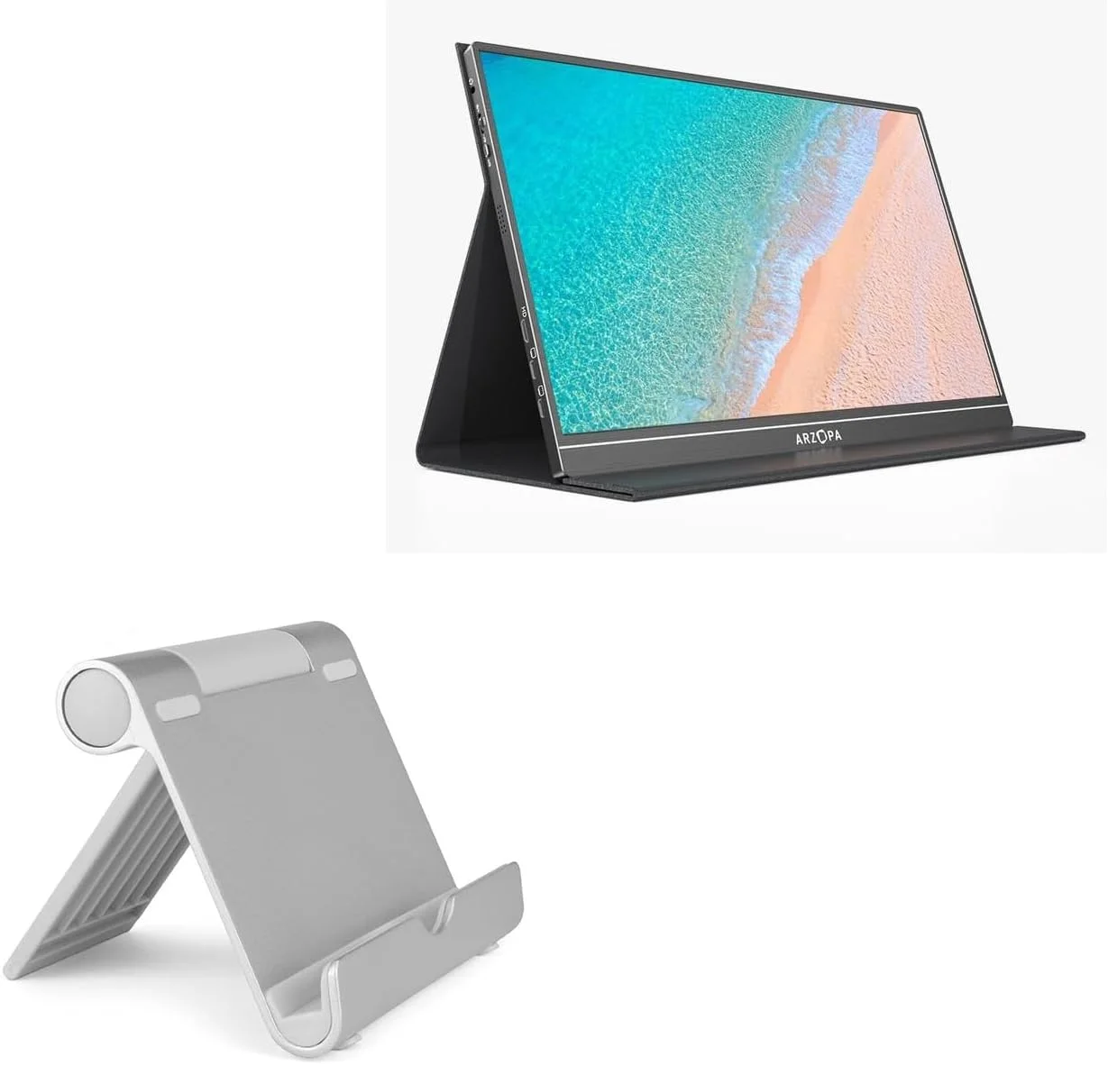 پایه و نگهدارنده باکس ویو سازگار با مانیتور قابل حمل ARZOPA مدل S1 Table (15.6 اینچ) - پایه آلومینیومی VersaView، قابل حمل، زاویه دید چندگانه و مقاوم