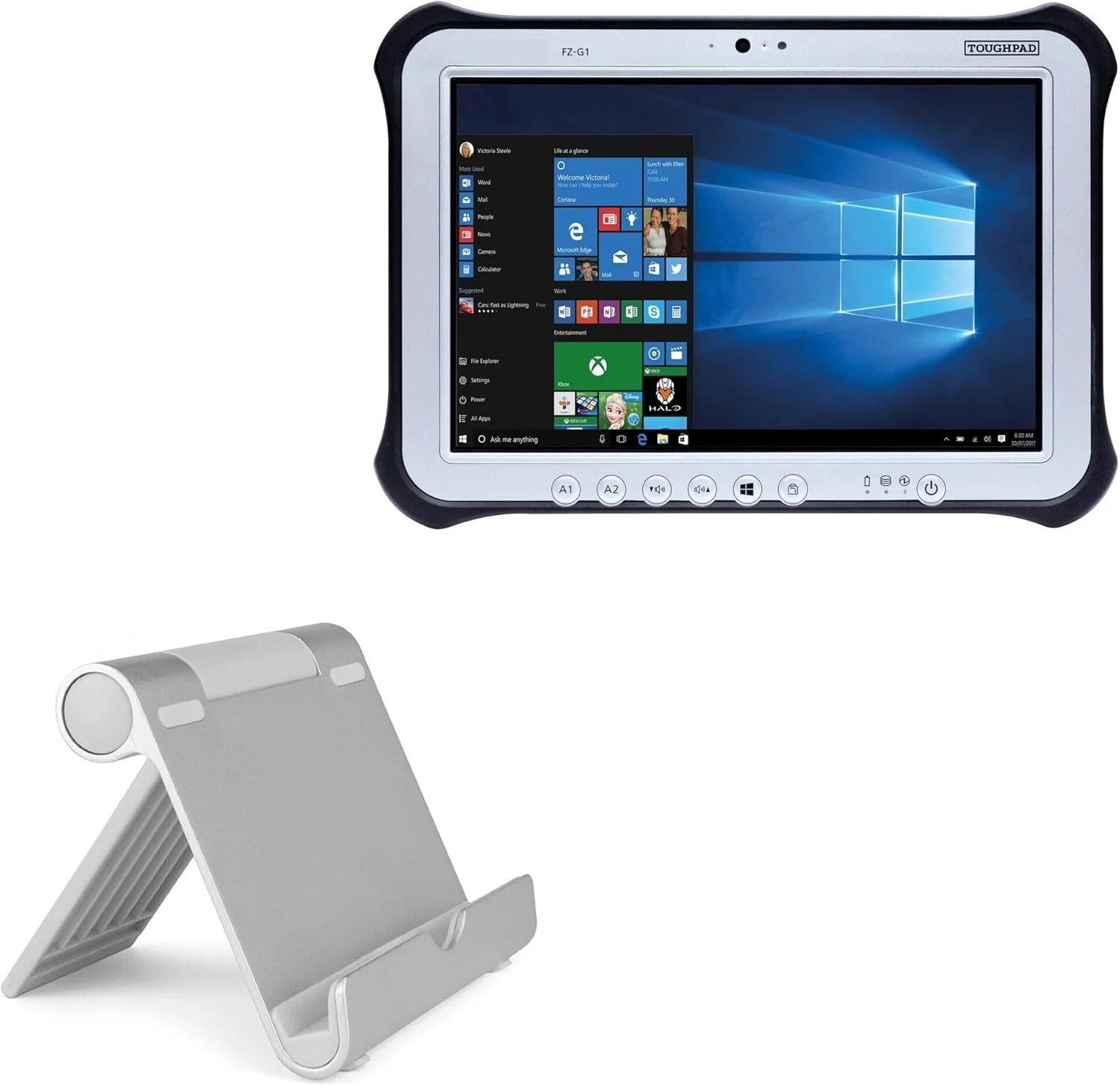 پایه و نگهدارنده باکس ویو سازگار با پاناسونیک Toughpad FZ-G1 - پایه آلومینیومی VersaView، قابل حمل، زاویه دید چندگانه و مقاوم