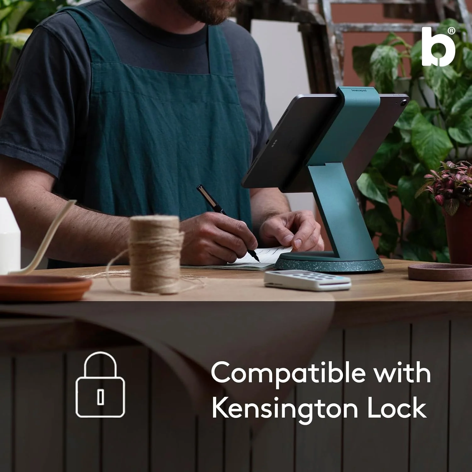 پایه تبلت و آیپد Bouncepad Eddy | پایه آیپد برای کسب و کار | سازگار با اکثر تبلت های 7-13 اینچی | آلومینیوم قوی | پایه رومیزی کیوسک | مشکی