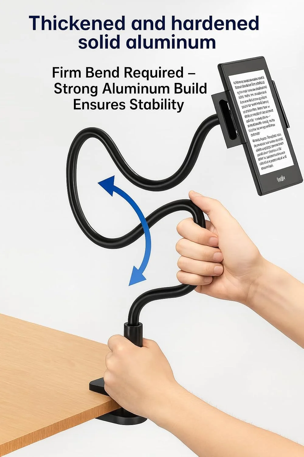 نگهدارنده کیندل با ریموت ورق زن | پایه بدون دخالت دست برای مطالعه در تخت یا میز - سازگار با کیندل پیپروایت، اواسیس، آیپد، آیفون و غیره | مناسب برای دستگاه ها از 4.5 اینچ تا 10 اینچ