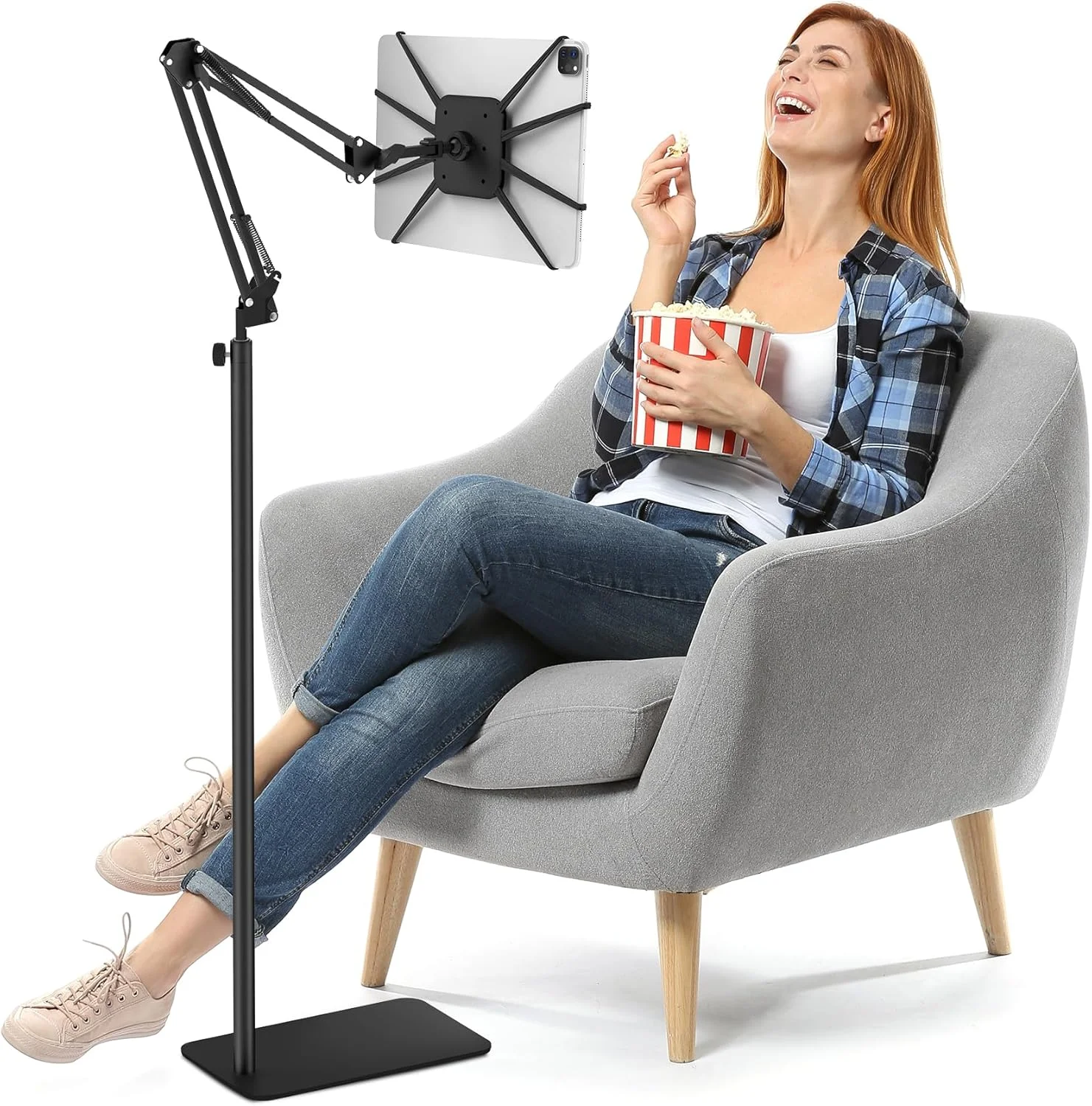 پایه نگهدارنده تبلت BIGASUO، هولدر فلزی تبلت یونیورسال، پایه قابل تنظیم ارتفاع و زاویه نصب بالای تخت، هولدر چرخشی 360 درجه برای آیپد، کیندل، تب، تلفن، کتابخوان الکترونیکی (7-12.9 اینچ) پایه نگهدارنده تبلت BIGASUO، هولدر فلزی تبلت یونیورسال، پایه قابل تنظیم ارتفاع و زاویه نصب بالای تخت، هولدر چرخشی 360 درجه برای آیپد، کیندل، تب، تلفن، کتابخوان الکترونیکی (7-12.9 اینچ)