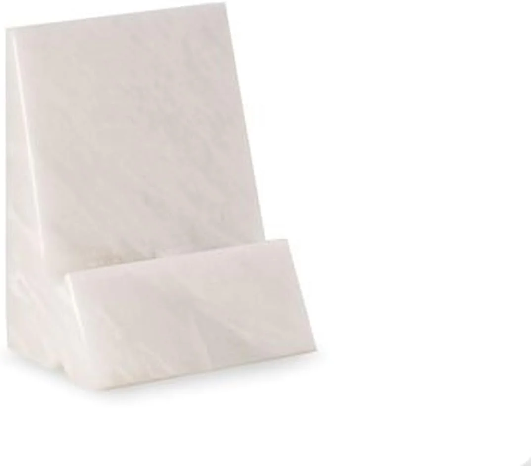 پایه رومیزی گوشی/تبلت از جنس مرمر سفید بی-برک با سوراخ عبور کابل شارژ