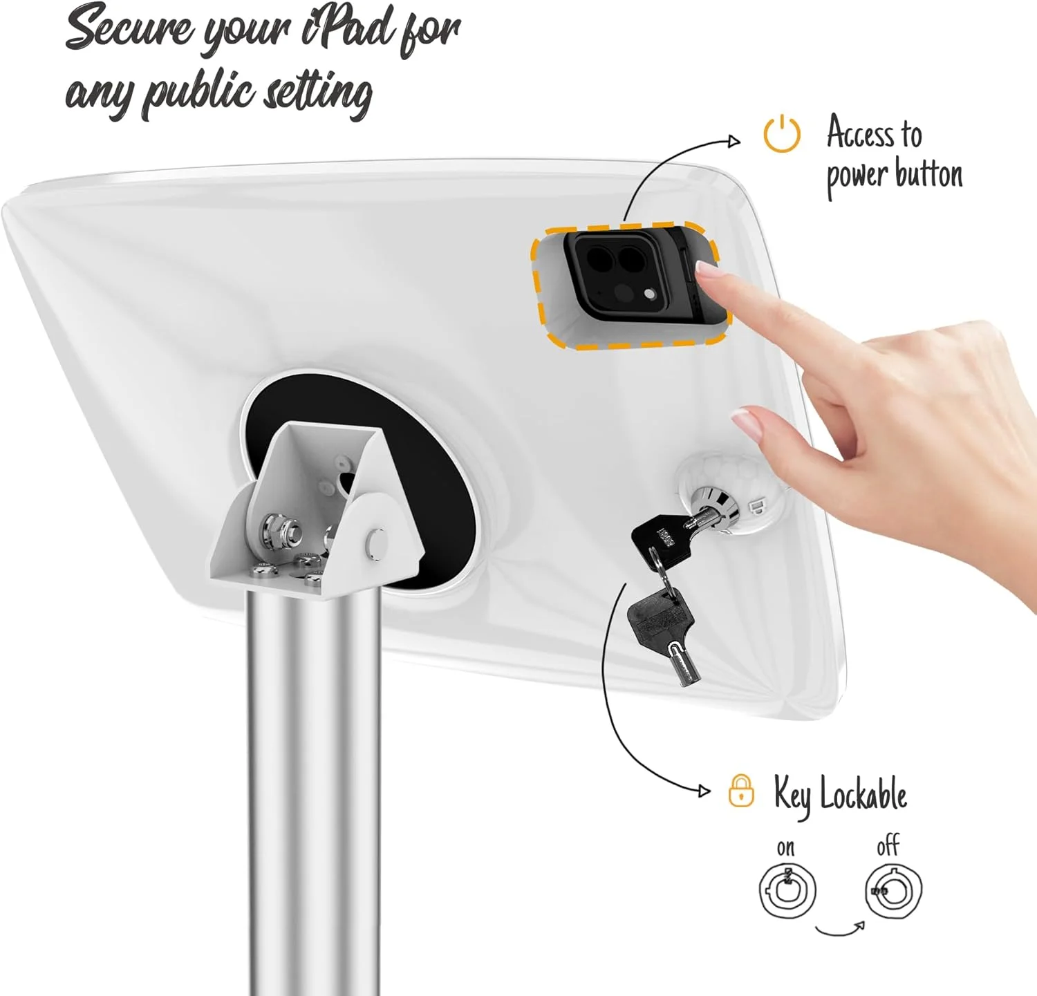 پایه ایستاده تبلت ضد سرقت قابل تنظیم - سازگار با آیپد 10.9 اینچی نسل 10، پرو 11 اینچی 1 2 3 4، ایر 4 5، ایر 11 اینچی، آیپد 11 اینچی (A16) - BSF302A