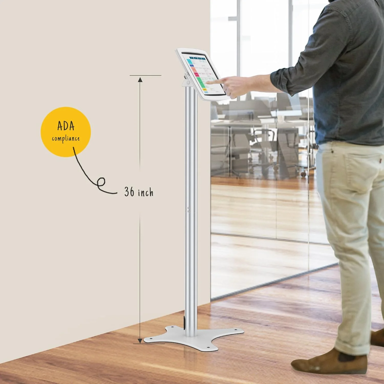 پایه ایستاده تبلت ضد سرقت قابل تنظیم - سازگار با آیپد 10.9 اینچی نسل 10، پرو 11 اینچی 1 2 3 4، ایر 4 5، ایر 11 اینچی، آیپد 11 اینچی (A16) - BSF302A