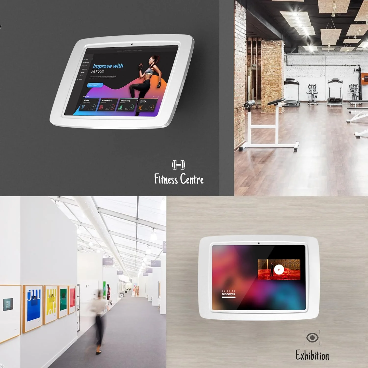 پایه دیواری تبلت قفل‌دار و قابل تنظیم زاویه با امنیت ضد سرقت - سازگار با آیپد 10.9 اینچی نسل 10، پرو 11 اینچی نسل 1، 2، 3، 4، ایر 4، 5، ایر 11 اینچی، آیپد 11 اینچی (A16) - BSW102WA