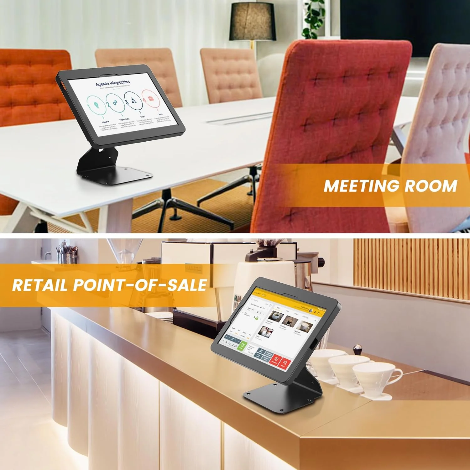 پایه رومیزی تبلت، فلز سنگین، قفل چرخشی - سازگار با آیپد 10.9 اینچی نسل 10، پرو 11 اینچی نسل 1، 2، 3، 4، ایر 4، 5، ایر 11 اینچی، آیپد 11 اینچی (A16) - BSC401BA