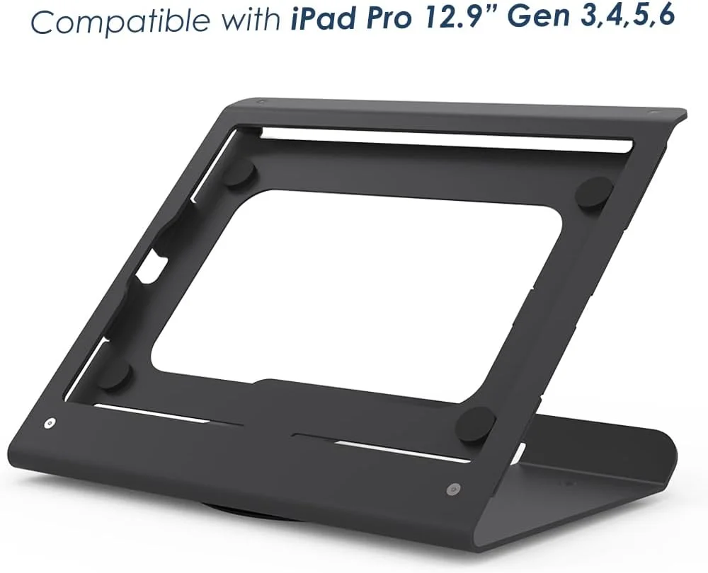 پایه تبلت سازگار با آیپد پرو 12.9 اینچ نسل 3، 4، 5 و 6، ایر 13 اینچ با پایه گردان، نگهدارنده تبلت تمام فلزی ضد سرقت برای کیوسک POS