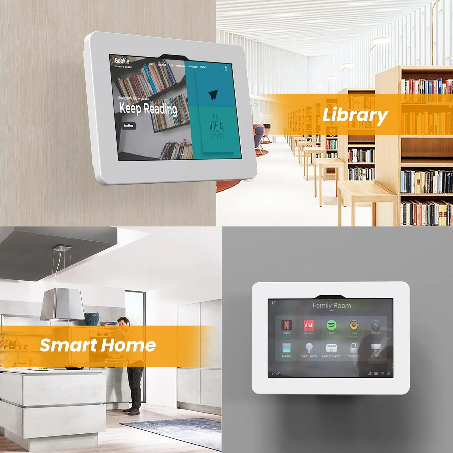 پایه دیواری تبلت سازگار با سامسونگ گلکسی تب S9 و S9 FE، تمام فلزی، قفل ضد سرقت و پایه تبلت قابل تنظیم