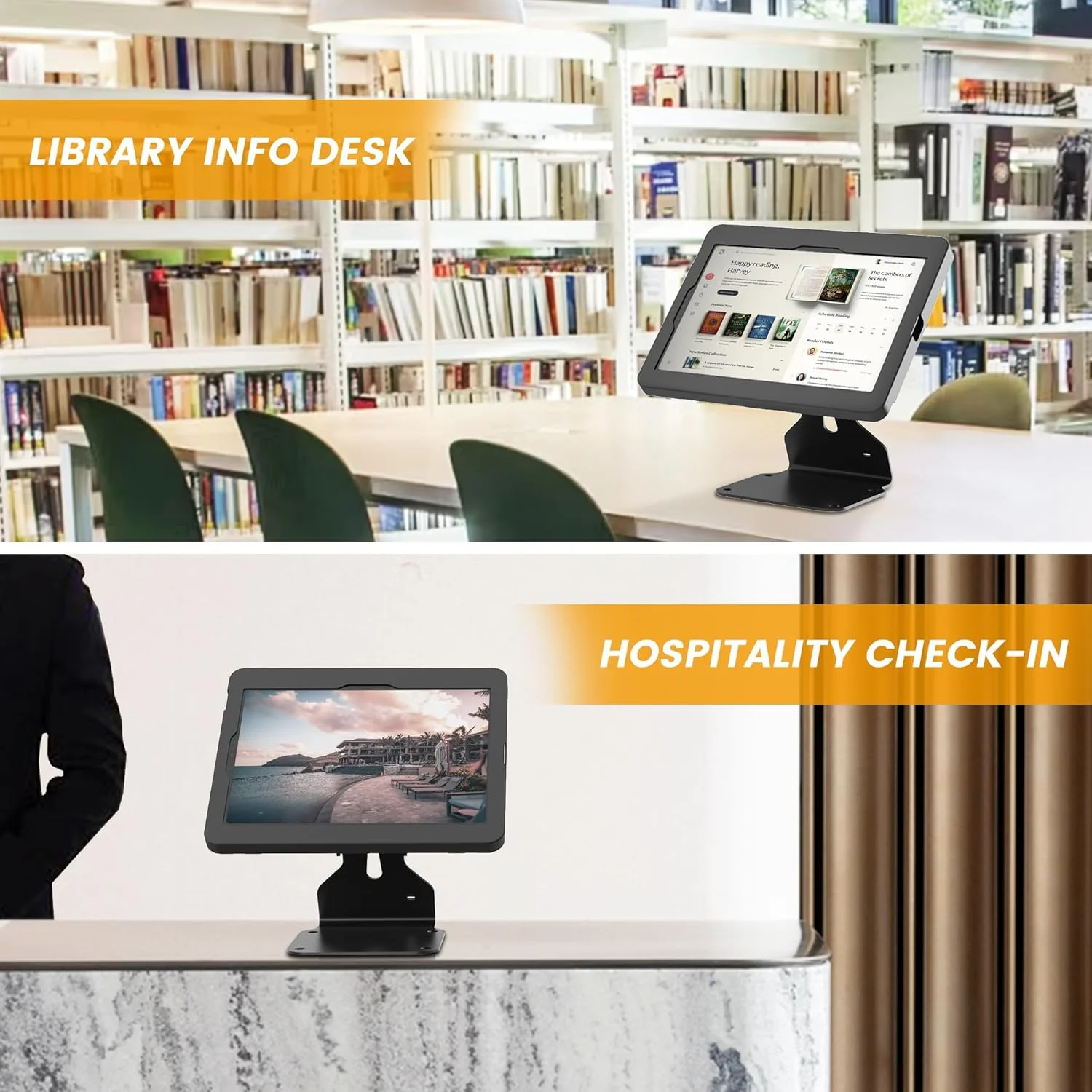 پایه رومیزی تبلت، فلز سنگین، قفل چرخشی - سازگار با آیپد 10.9 اینچی نسل 10، پرو 11 اینچی نسل 1، 2، 3، 4، ایر 4، 5، ایر 11 اینچی، آیپد 11 اینچی (A16) - BSC401BA