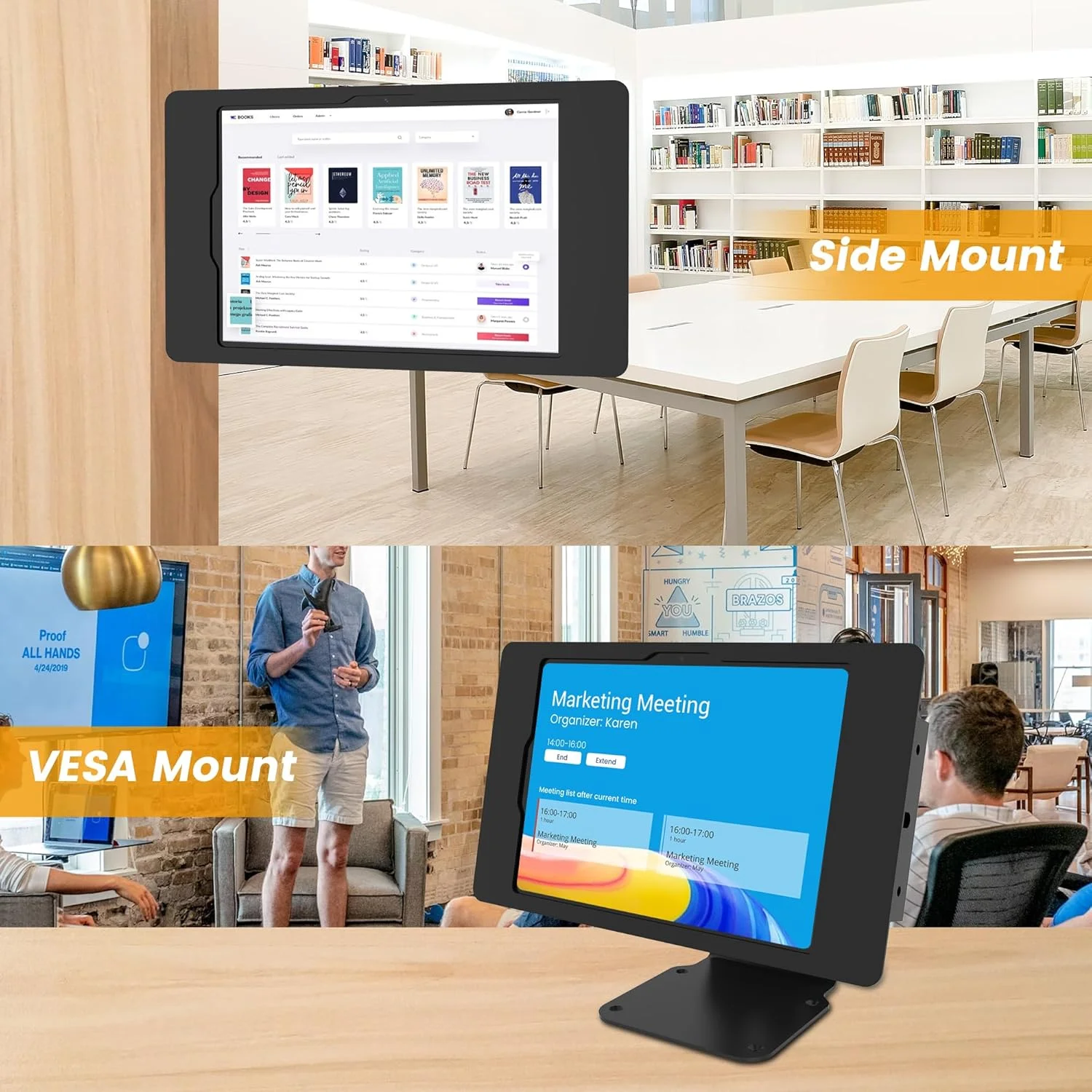 پایه دیواری تبلت سازگار با آیپد 10.9 اینچی نسل 10، پرو 11 اینچی نسل 1، 2، 3 و 4، ایر 4 و 5، ایر 11 اینچی، آیپد 11 اینچی (A16)