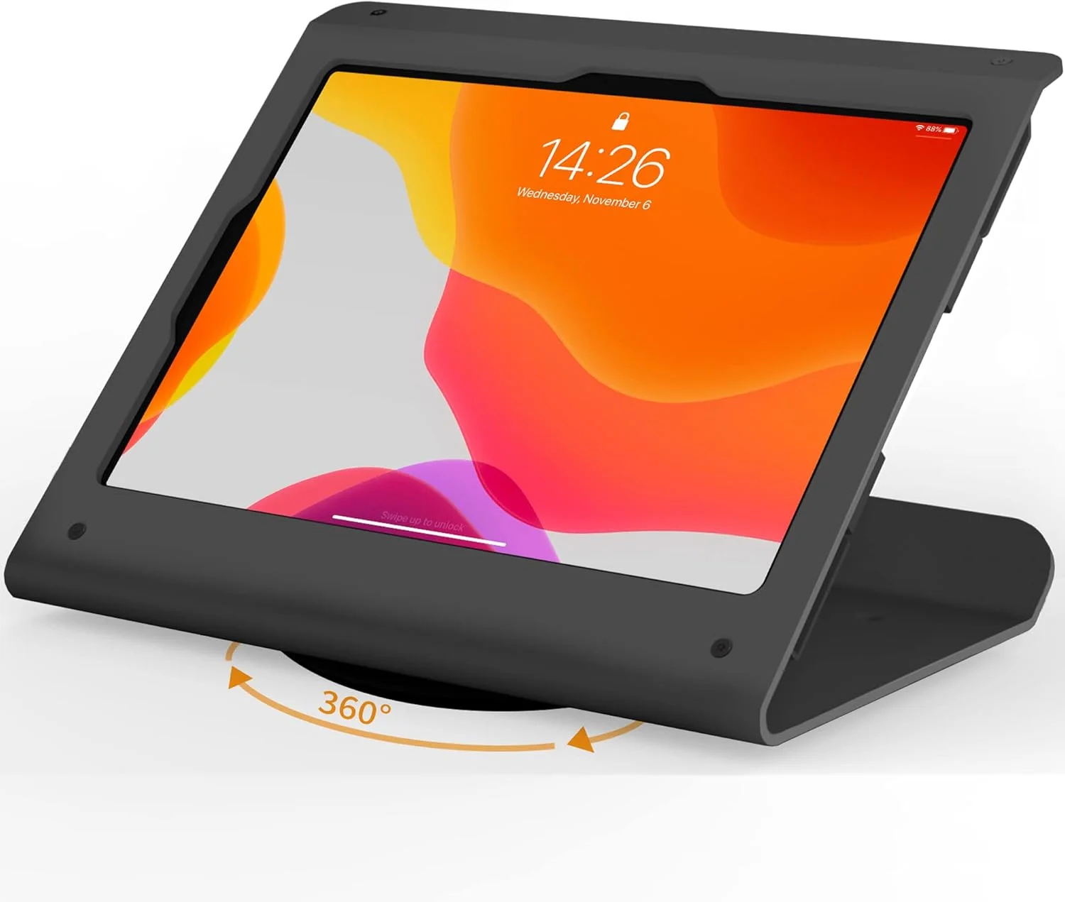 پایه تبلت POS - پایه کیوسک فولادی سنگین با پایه چرخان 360 درجه ضد سرقت - سازگار با آیپد 10.9 اینچی نسل 10، پرو 11 اینچی 1 2 3 4، ایر 4 5، ایر 11 اینچی، آیپد 11 اینچی (A16)