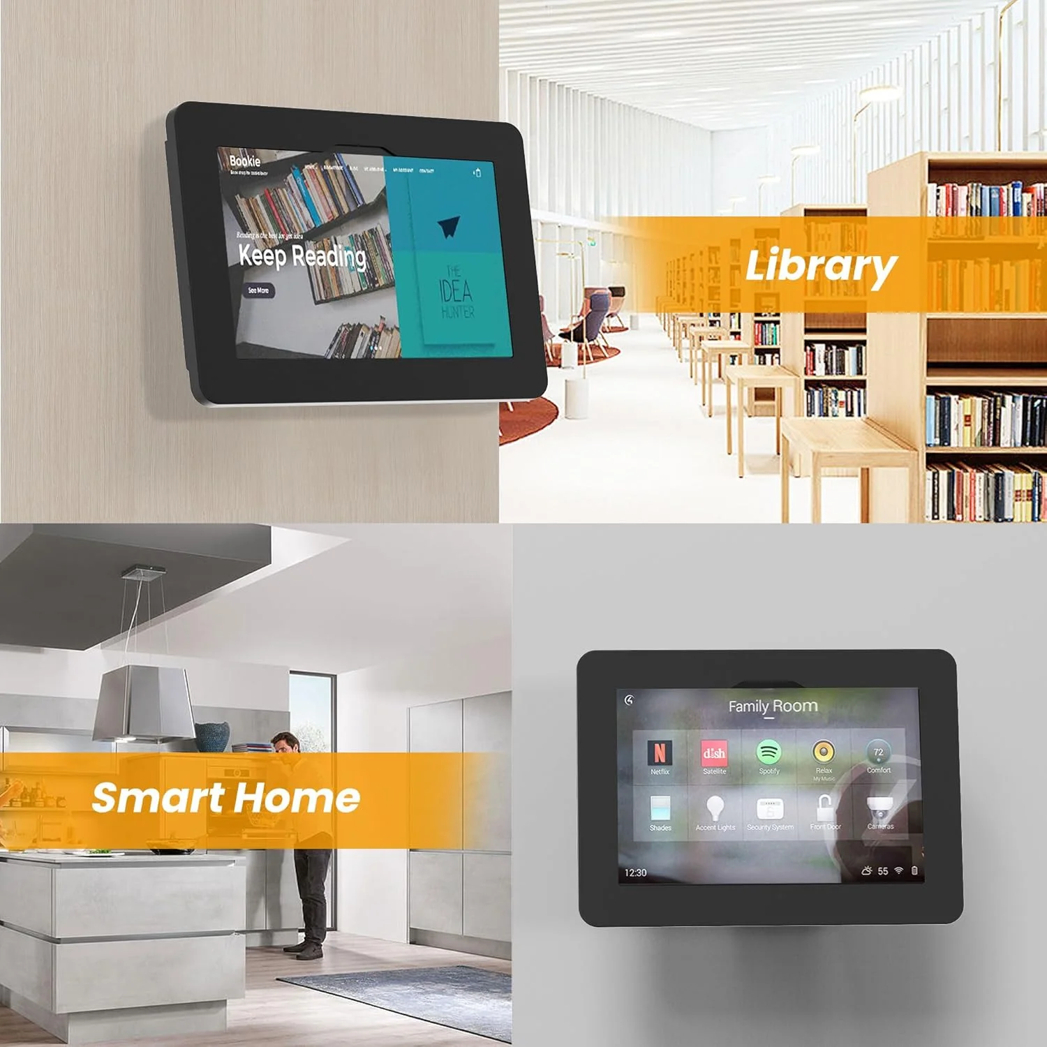 پایه دیواری تبلت سازگار با سامسونگ گلکسی تب A8، ضد سرقت با قفل، پایه دیواری شیب دار