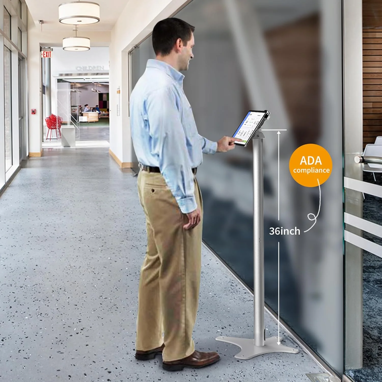 پایه نگهدارنده تبلت یونیورسال، گیره مورب، سازگار با آیپد 9.7 تا 12.9 اینچ، ساختار فلزی بادوام، ضد سرقت، چرخش 145 درجه، دید 360 درجه، دسترسی آسان پایه نگهدارنده تبلت یونیورسال، گیره مورب، سازگار با آیپد 9.7 تا 12.9 اینچ، ساختار فلزی بادوام، ضد سرقت، چرخش 145 درجه، دید 360 درجه، دسترسی آسان