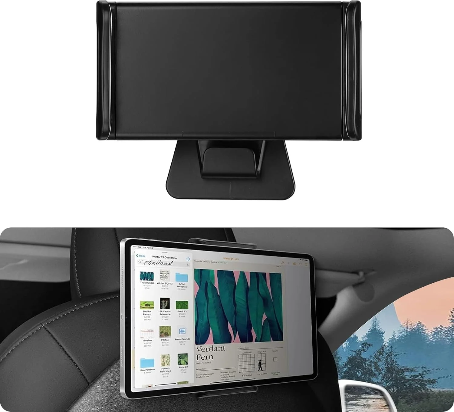 پایه تبلت پشت سری خودرو BASENOR مدل Y، مدل 3، مدل S، مدل X LR/Plaid ارتقا یافته 2025، چرخش 360 درجه قابل تنظیم، لوازم جانبی نگهدارنده تبلت خودرو تسلا