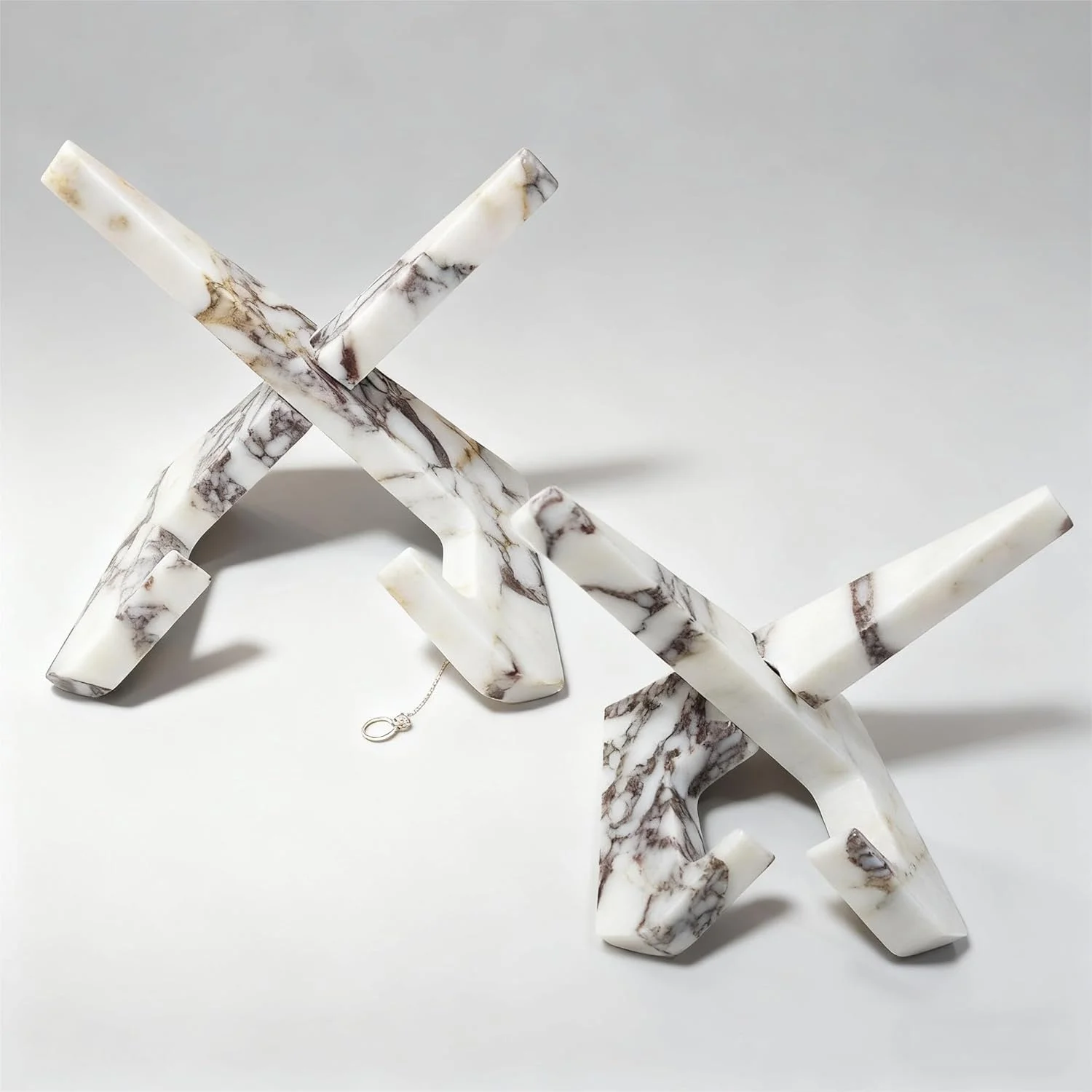 پایه مرمر طبیعی، نگهدارنده موبایل/تبلت/سی دی/قاب عکس، قفسه نمایشگر تزئینی برای اتاق نشیمن، ورودی، آشپزخانه (بزرگ)